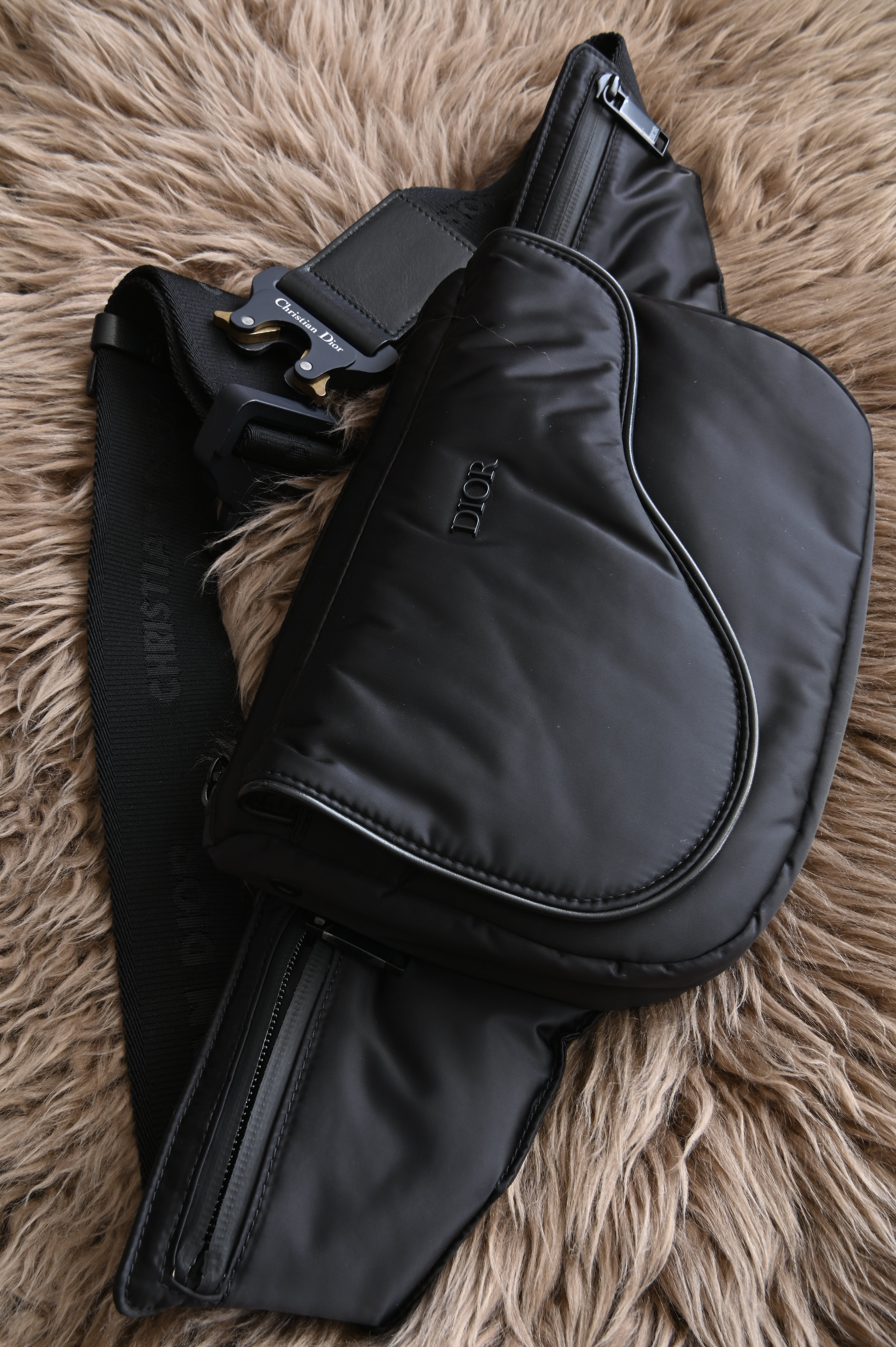 Dior Homme Saddle body belt bag in black nylon