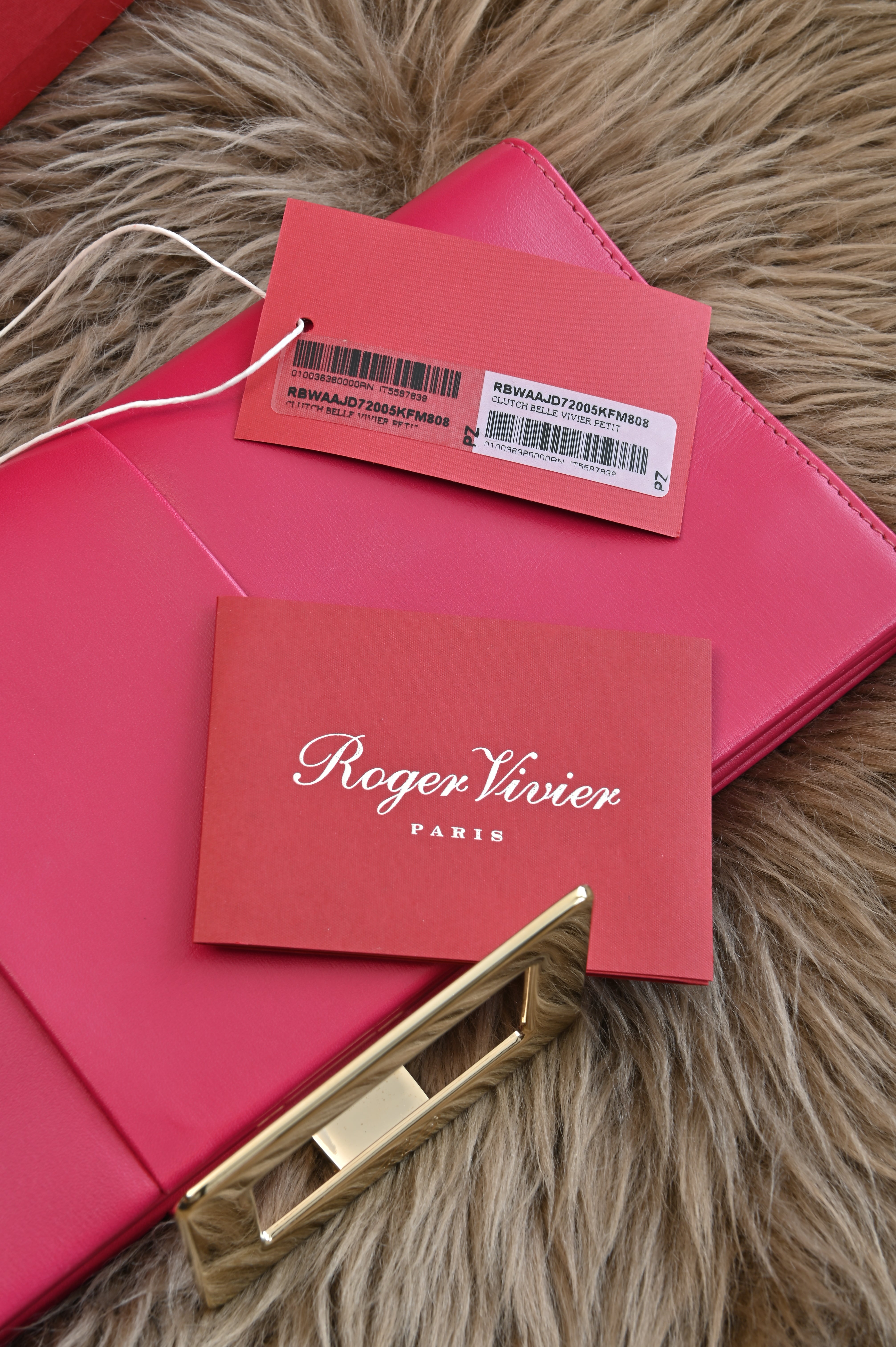 Roger Vivier Large Clutch bag in pink calfskin