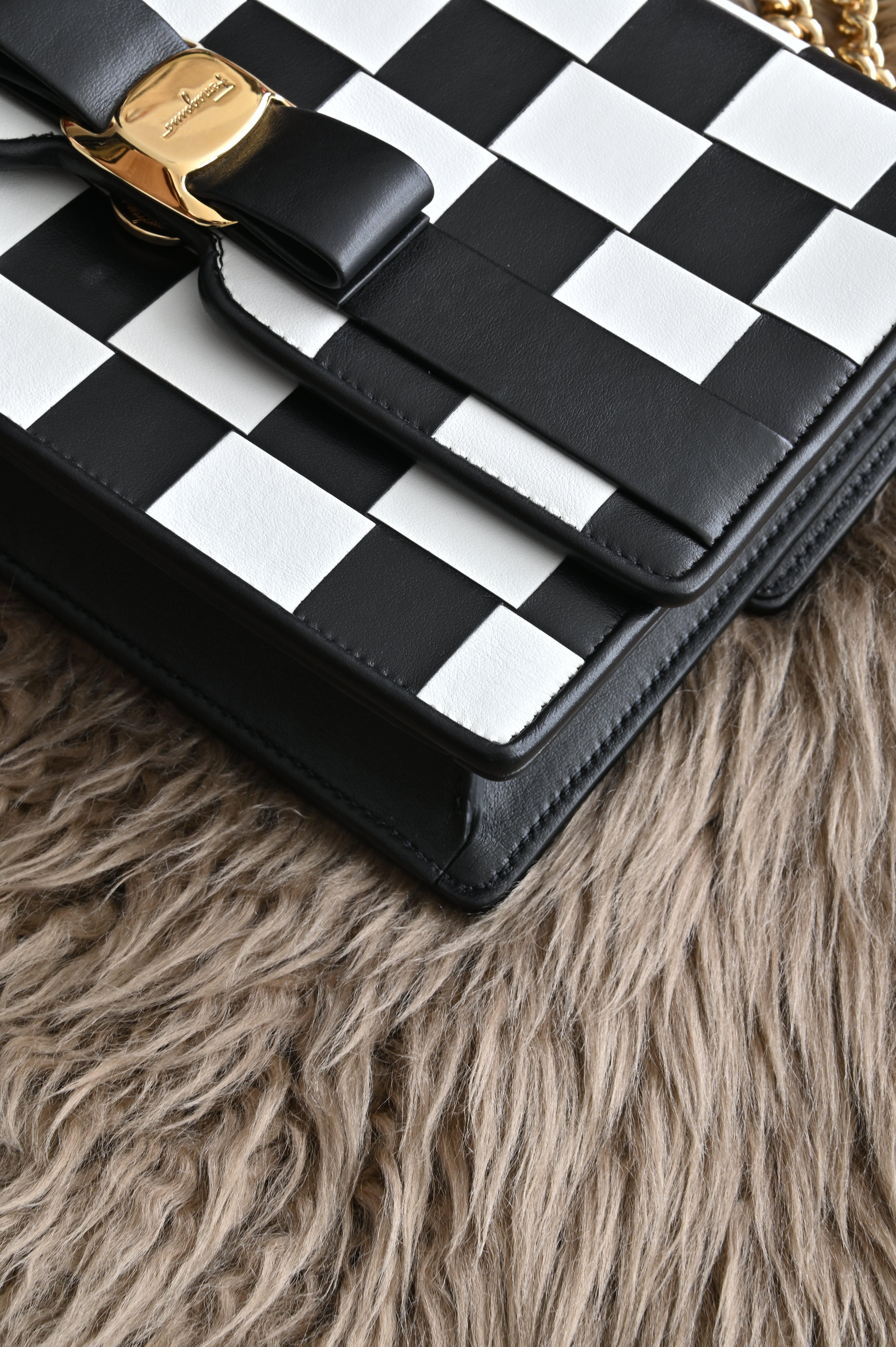 Salvatore Ferragamo Vara Bow Checkered crossbody bag