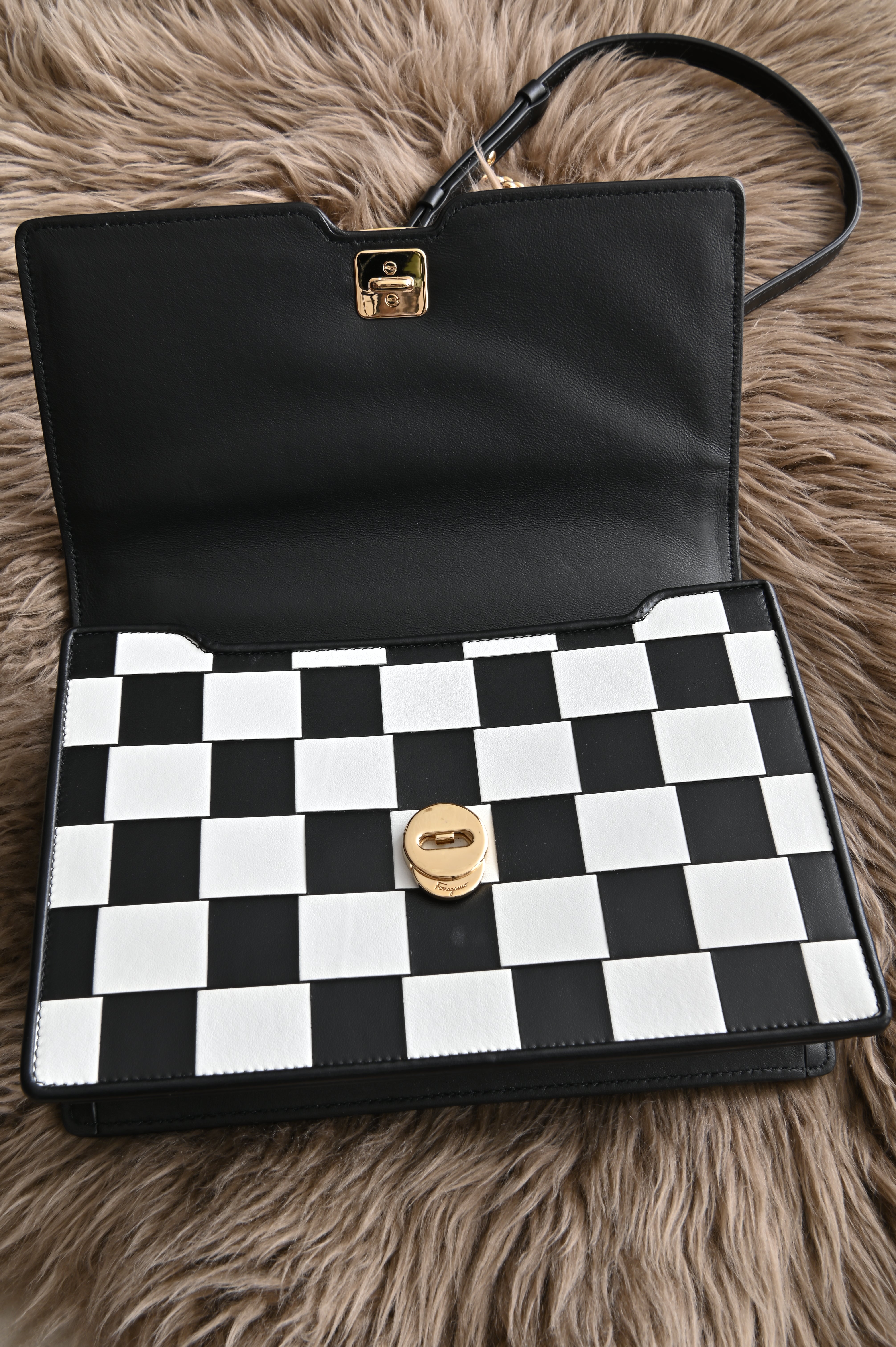 Salvatore Ferragamo Vara Bow Checkered crossbody bag