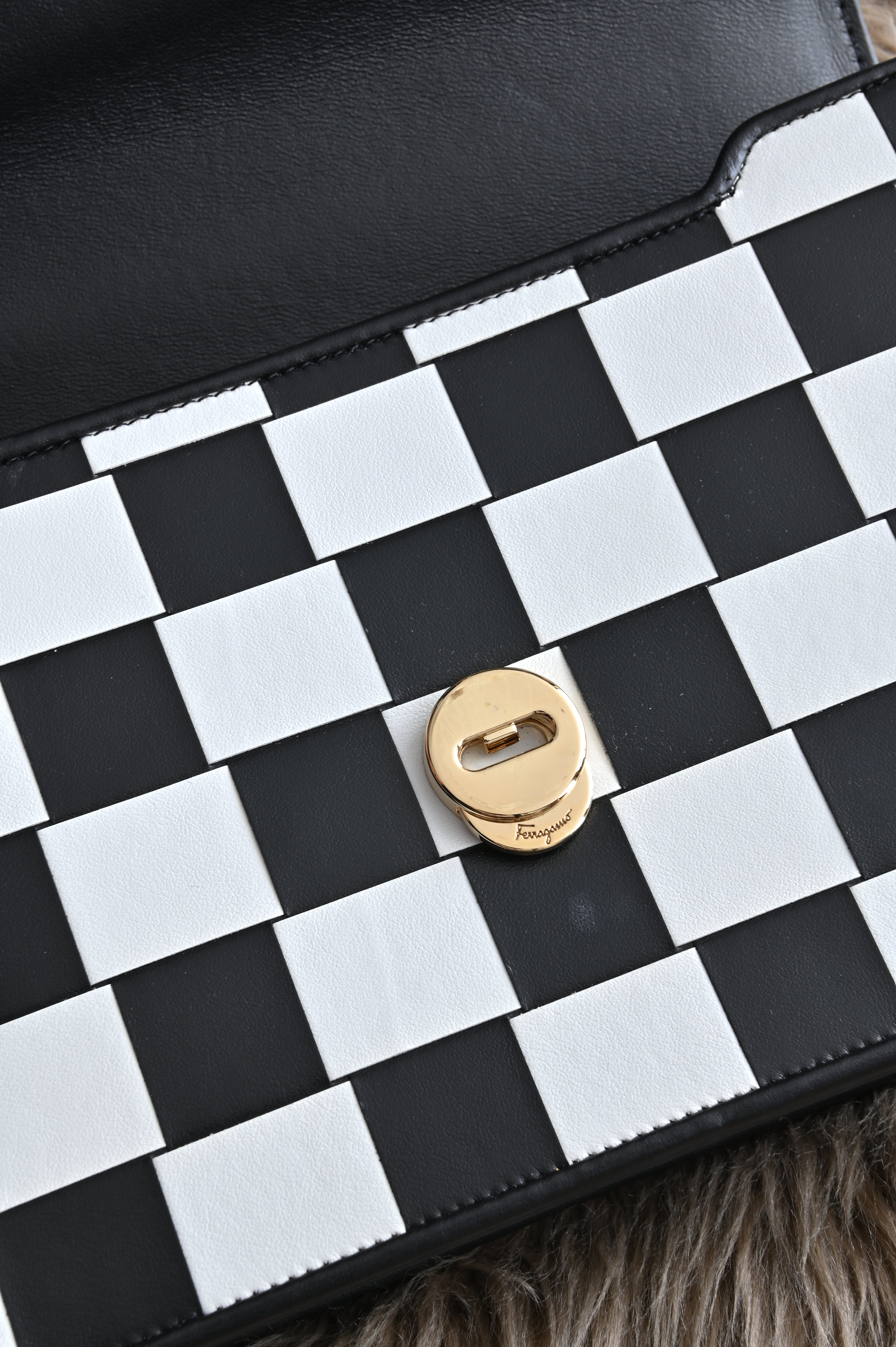 Salvatore Ferragamo Vara Bow Checkered crossbody bag