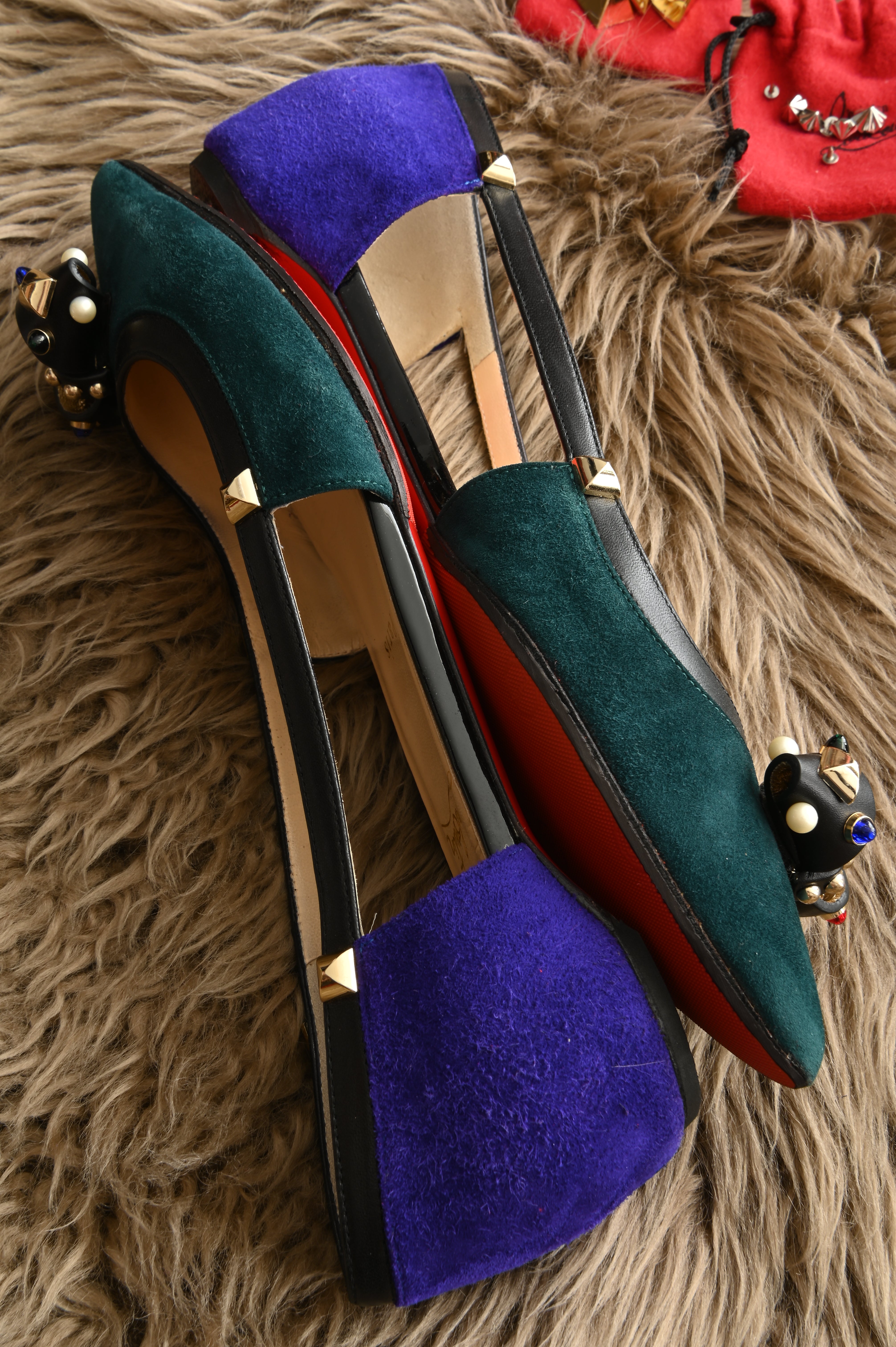 Christian Louboutin Tudor Young Embellished pointed Flats