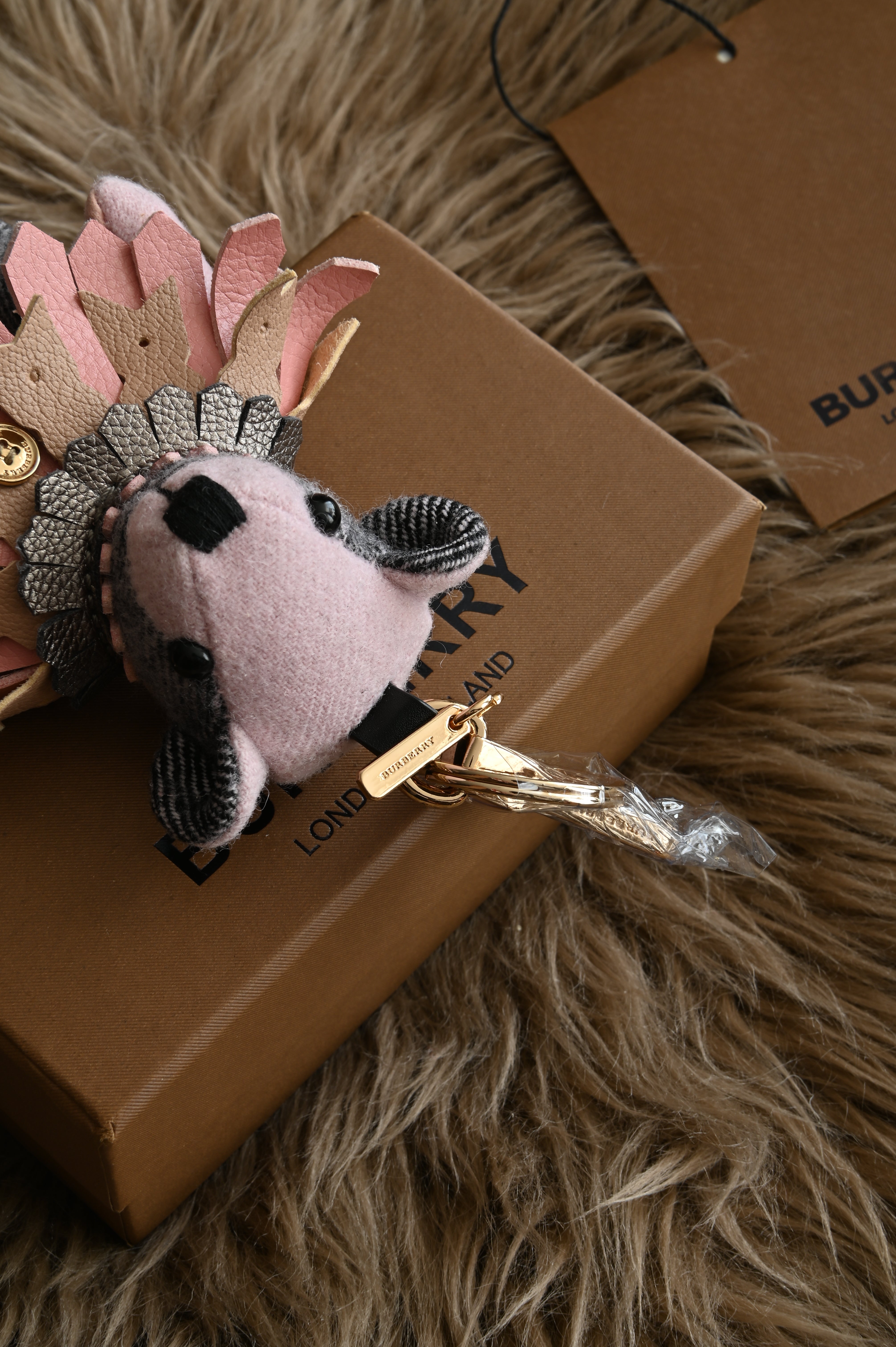 Burberry Thomas Bear Keychain / charm in pink