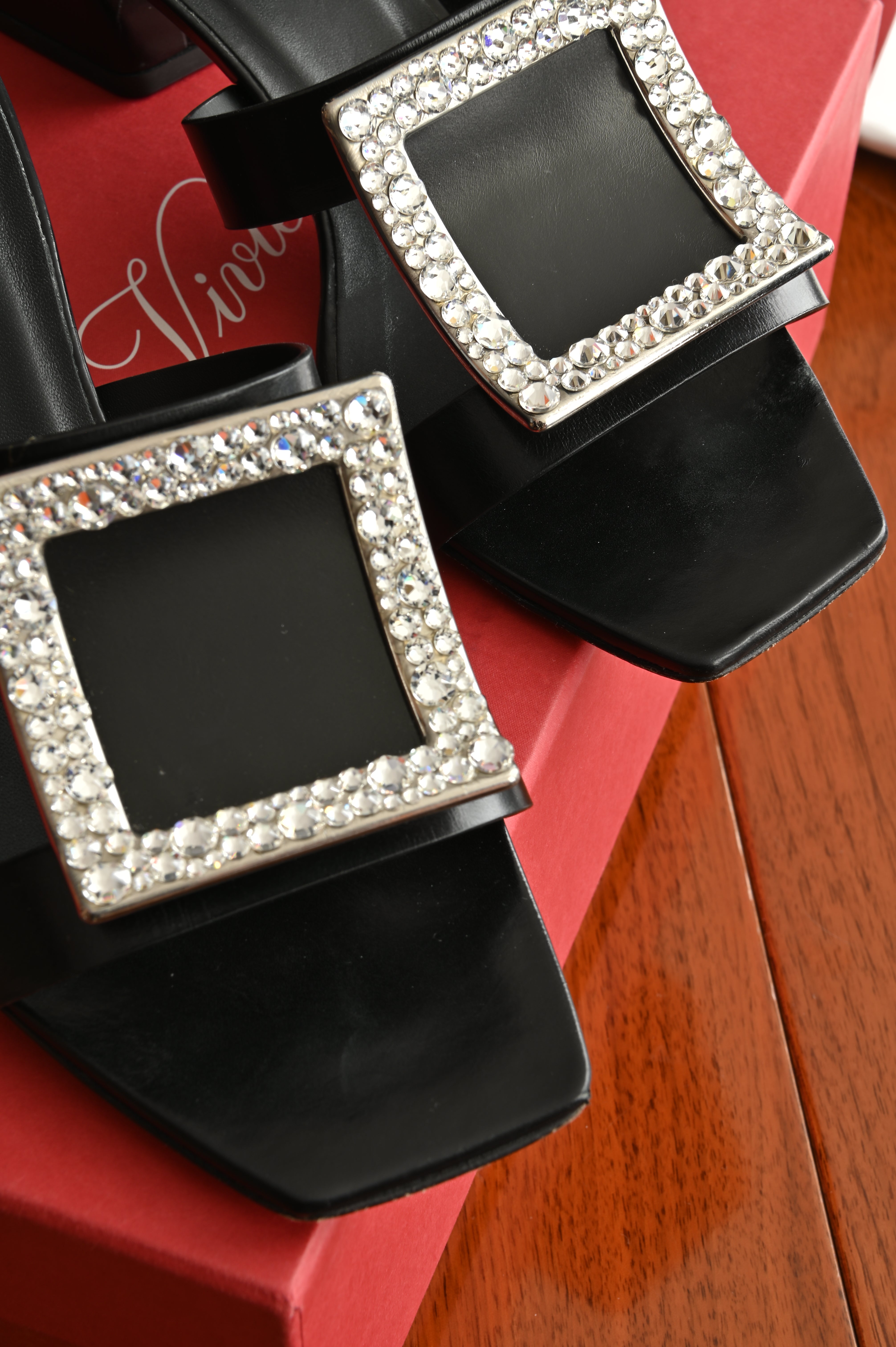 Roger Vivier Biki viv' Strass Mules in Black