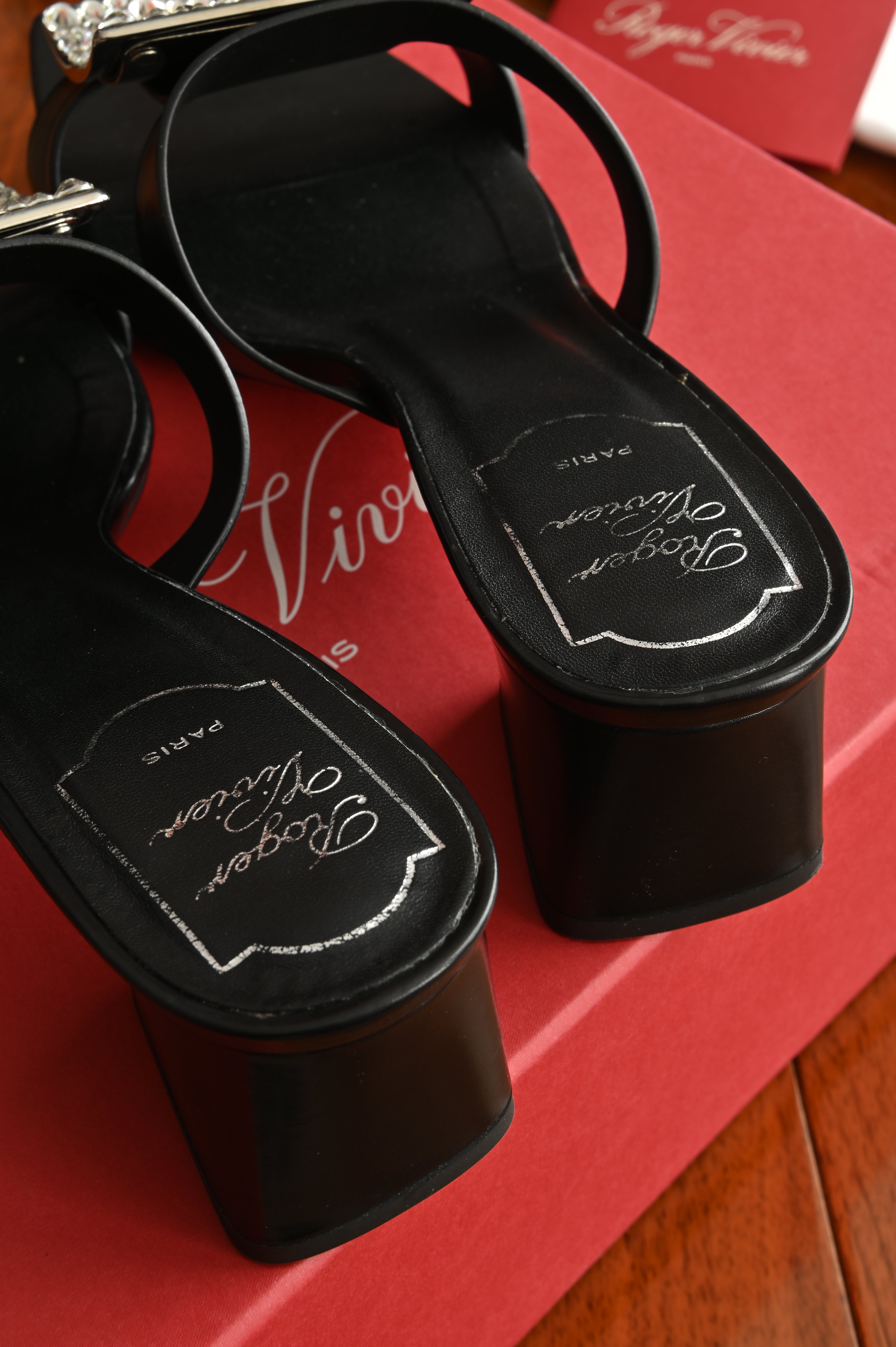 Roger Vivier Biki viv' Strass Mules in Black