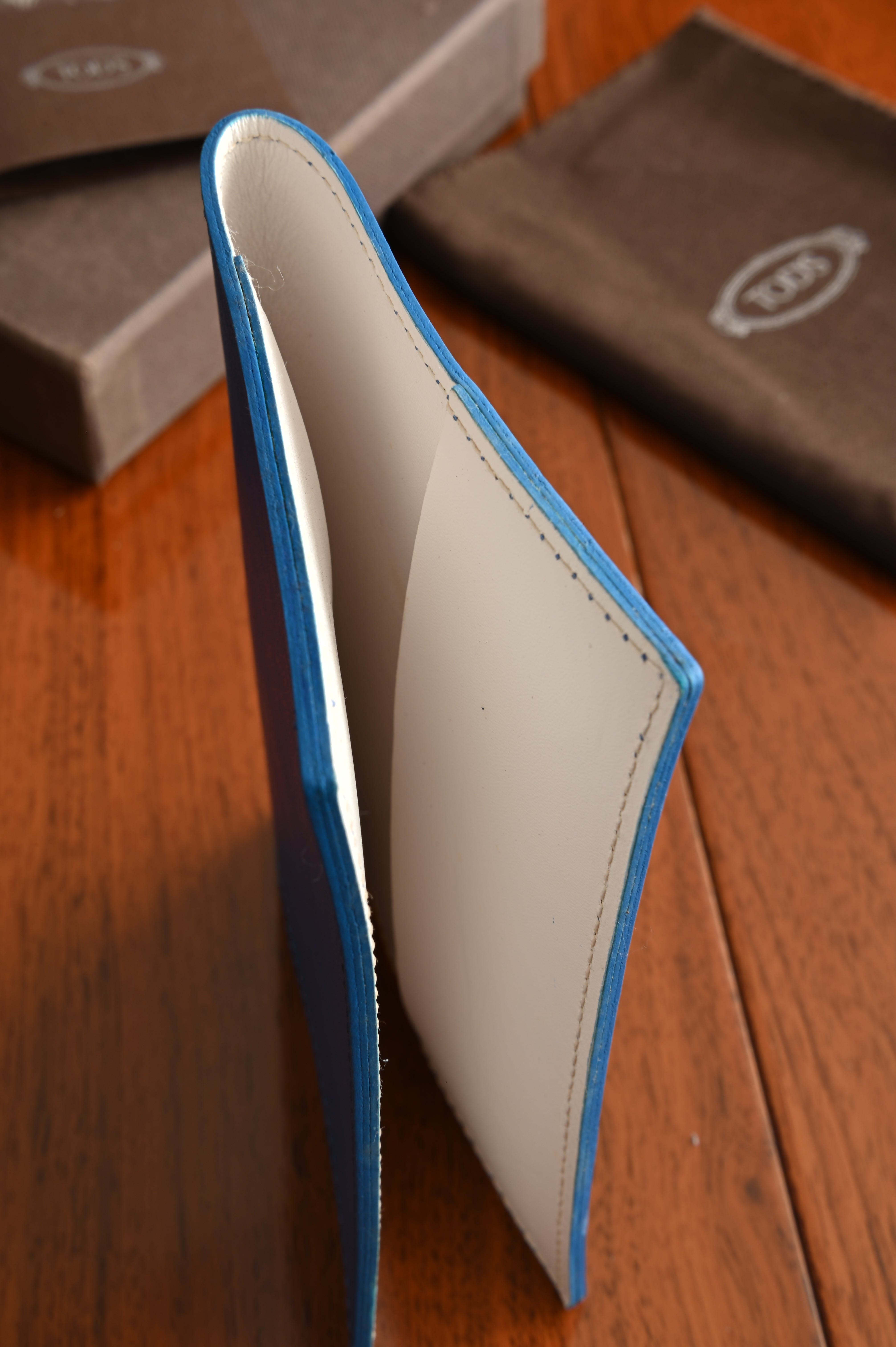 Tod's Blue Leather Passport Holder