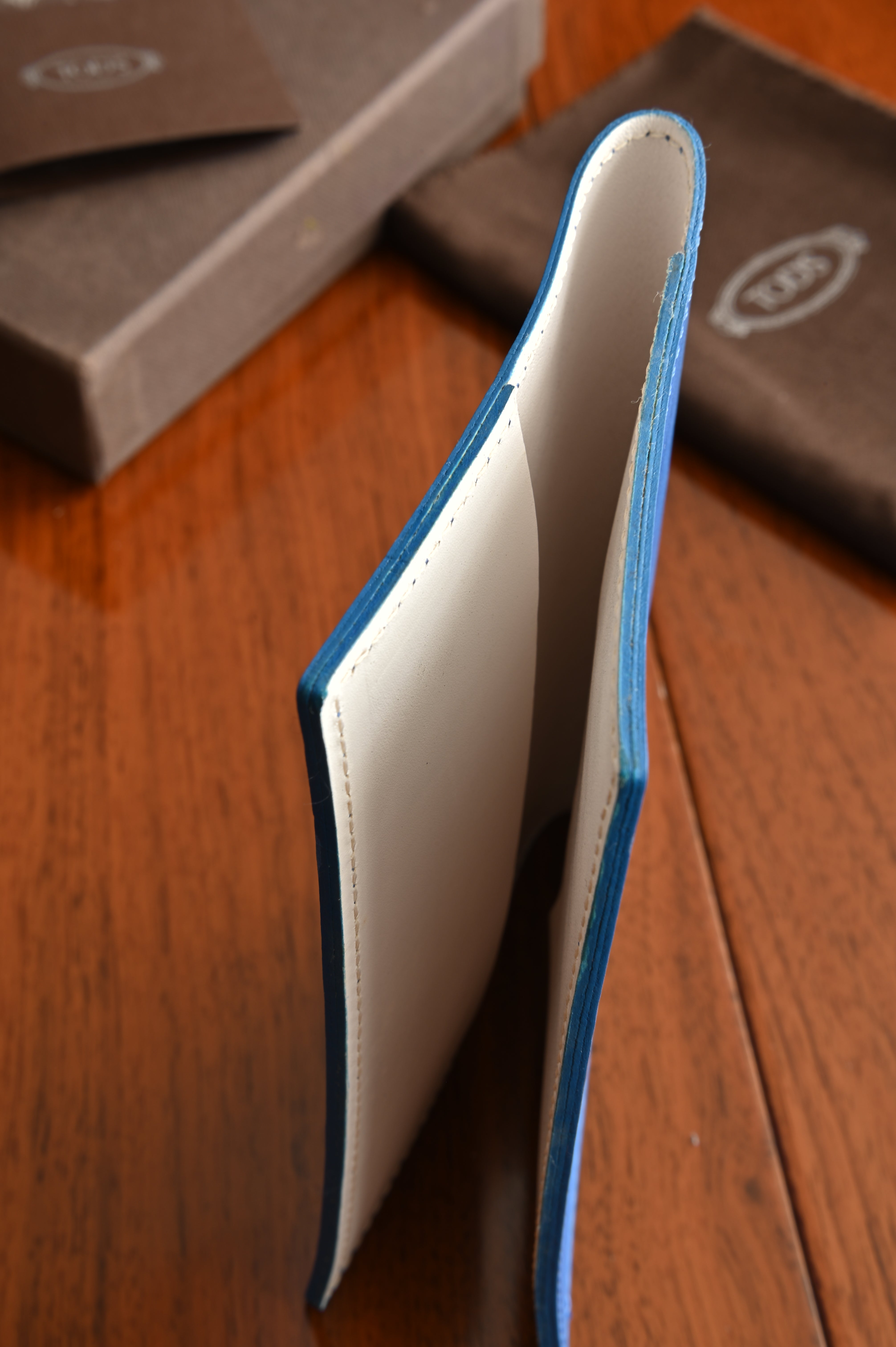 Tod's Blue Leather Passport Holder