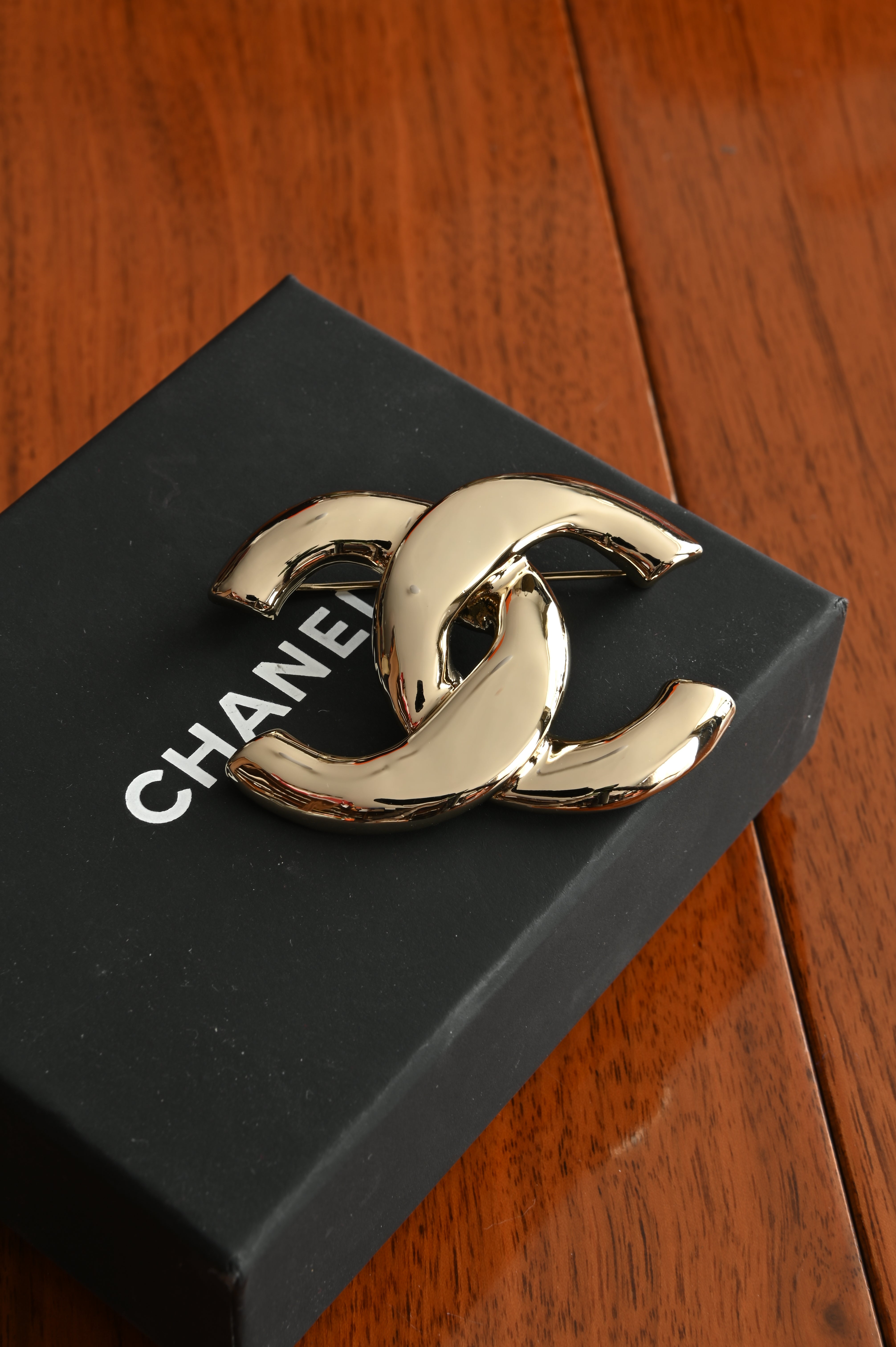 Chanel Gold CC Brooch