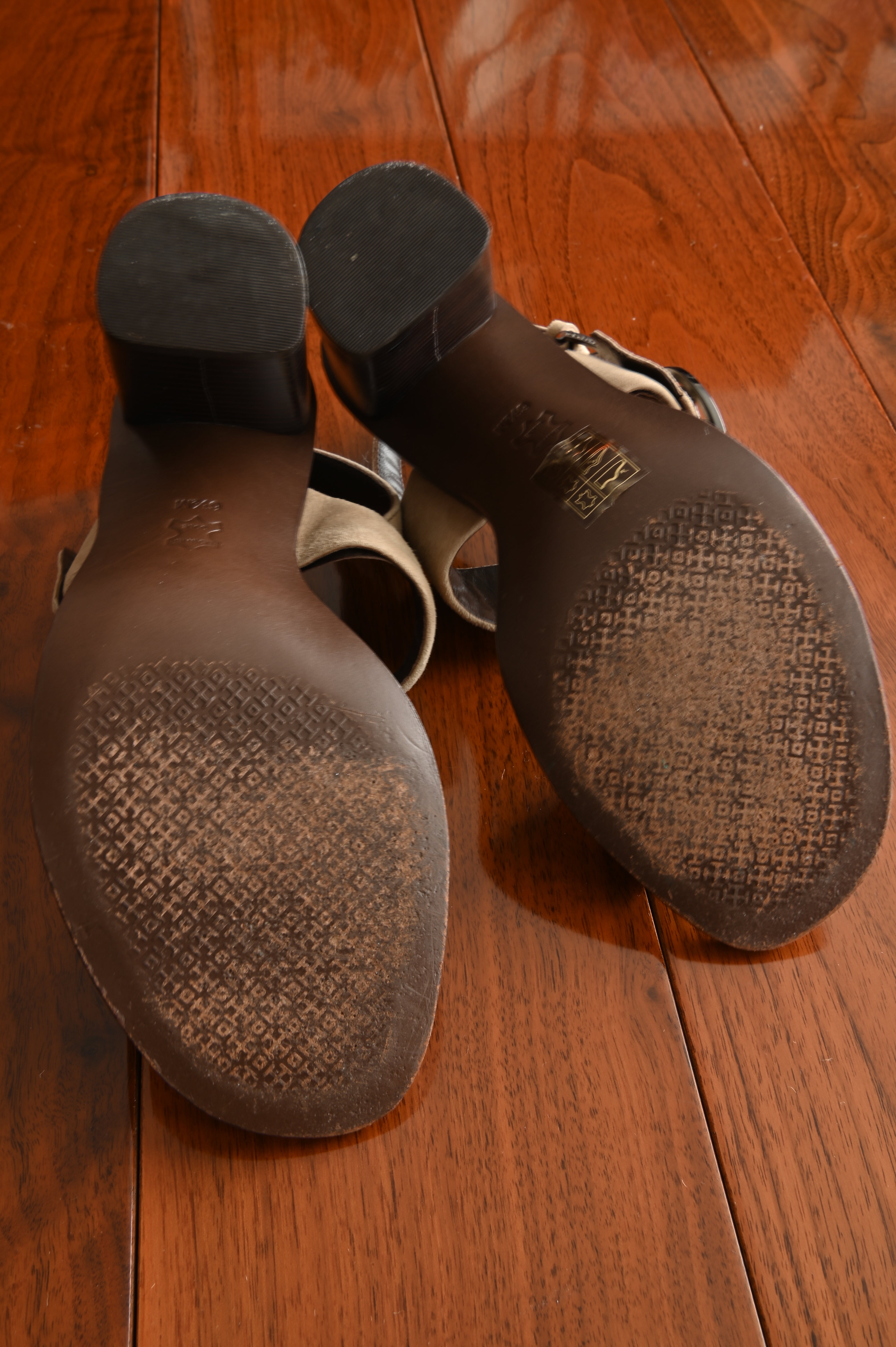 Tory Burch Tan Brown Suede Turnlock Heeled Sandals