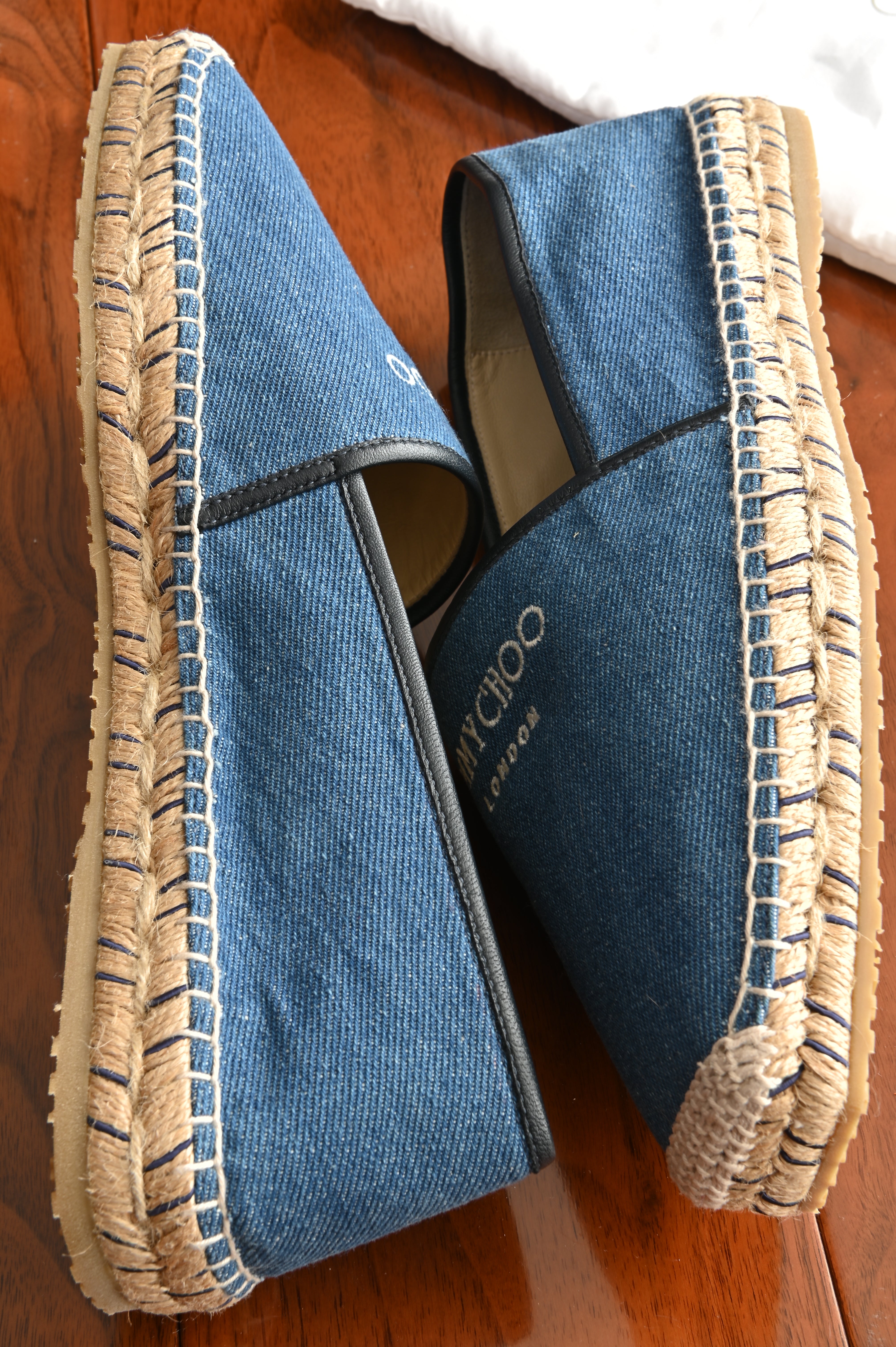 Jimmy Choo Denim Espadrilles Flats