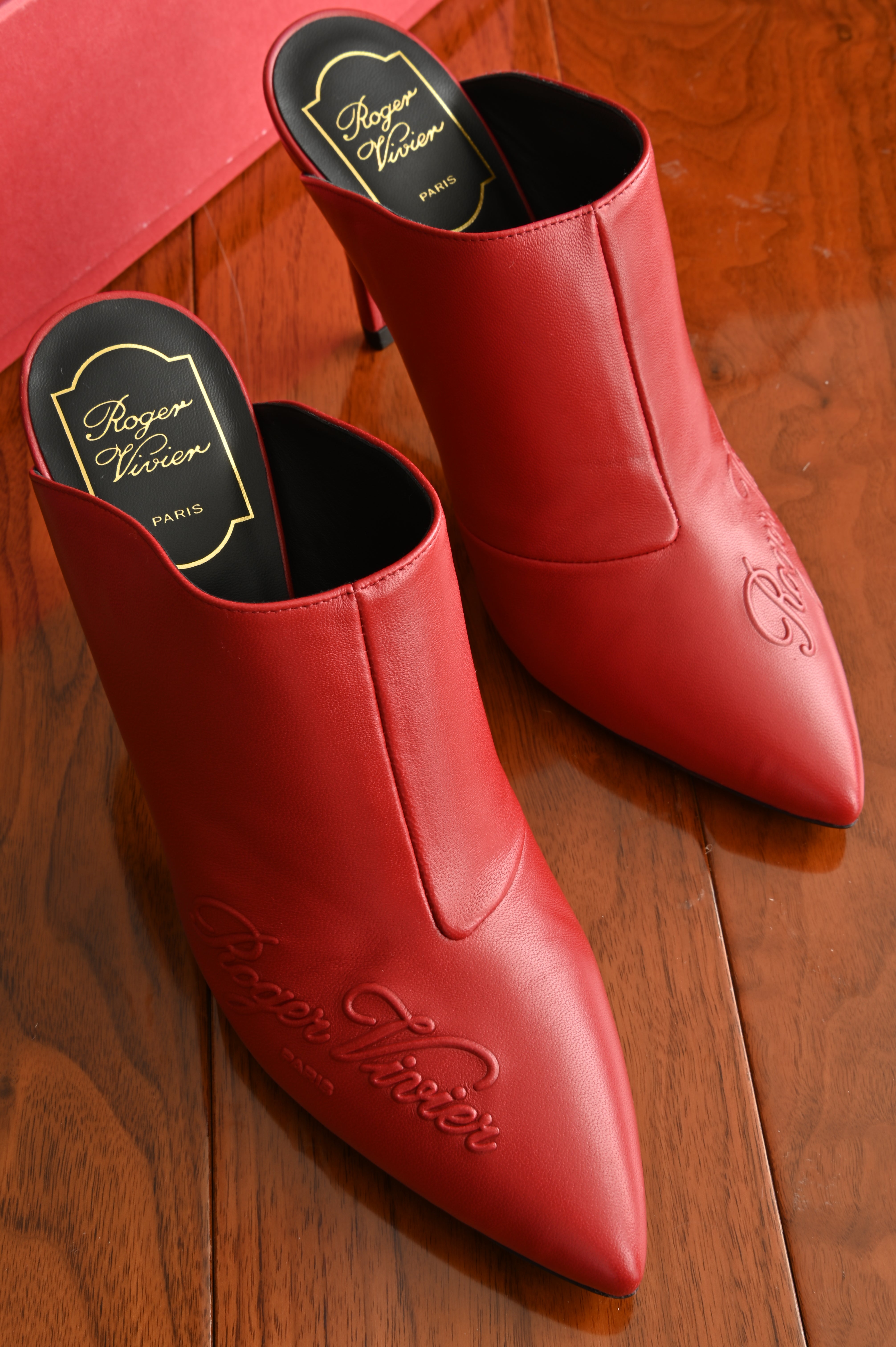 Roger Vivier Red Leather Mules