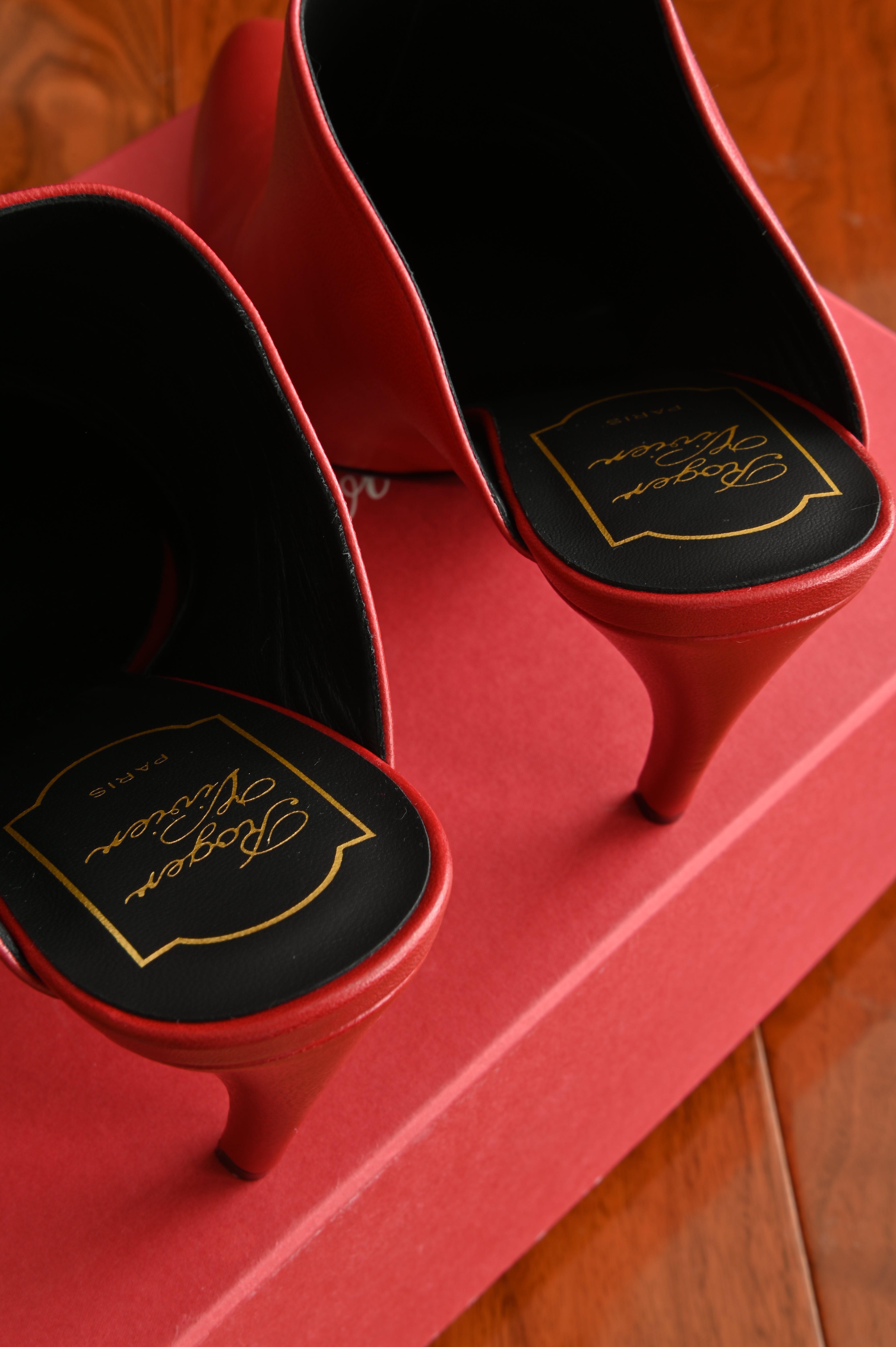 Roger Vivier Red Leather Mules