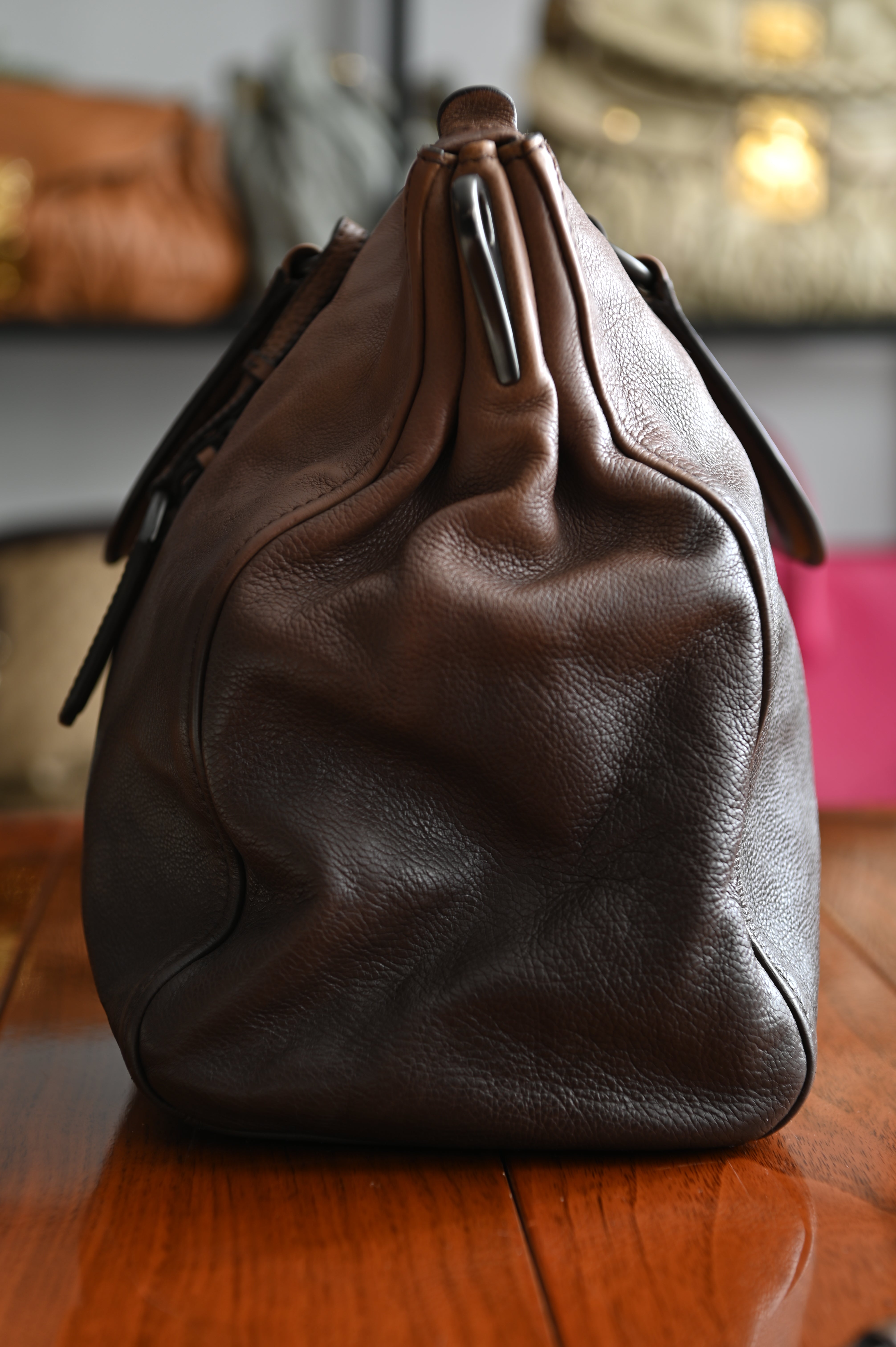 Prada two-way gradient bag in soft calf leather