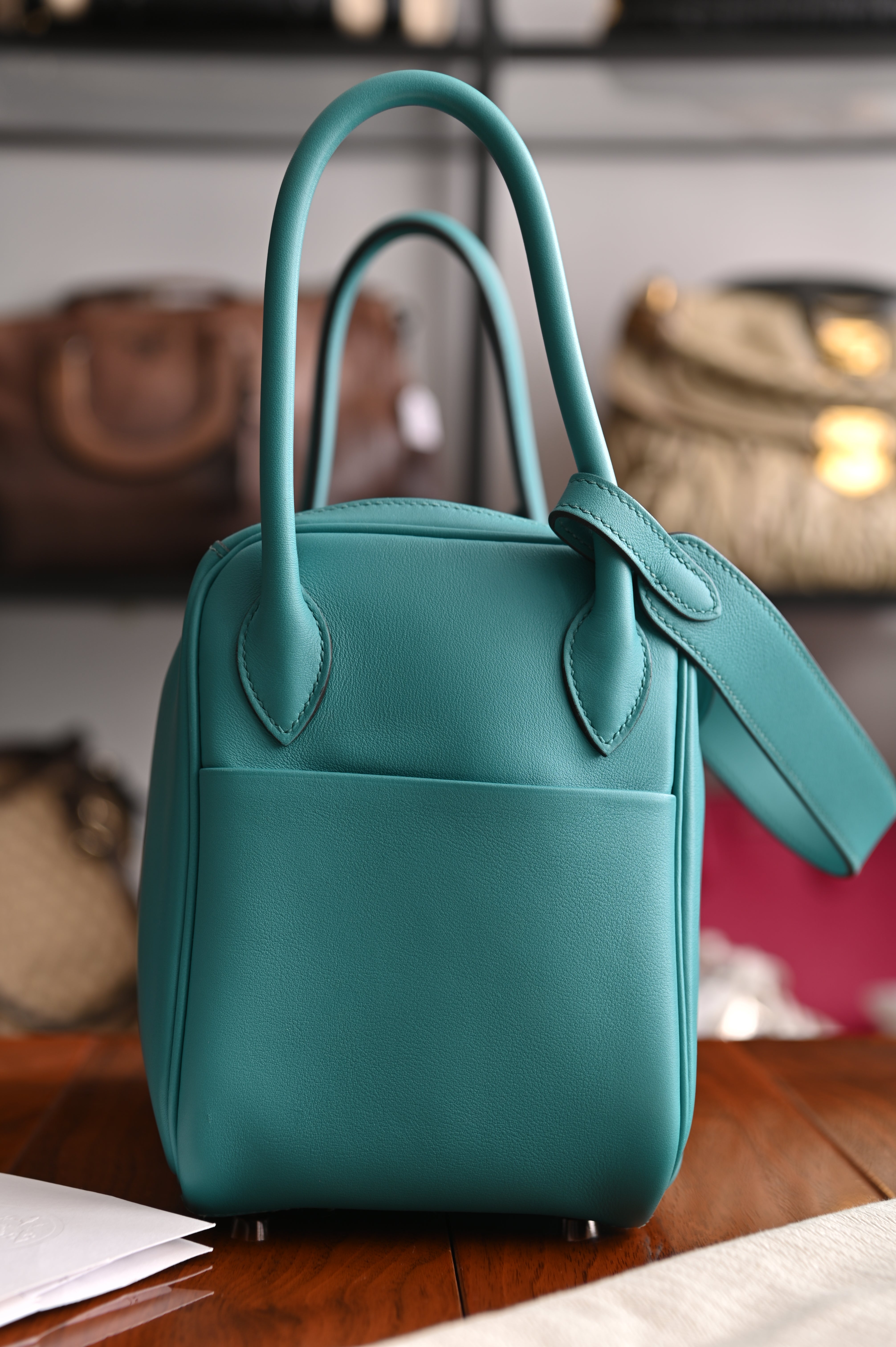 Hermès Lindy 26 Veau Swift leather Bleu Paon bag