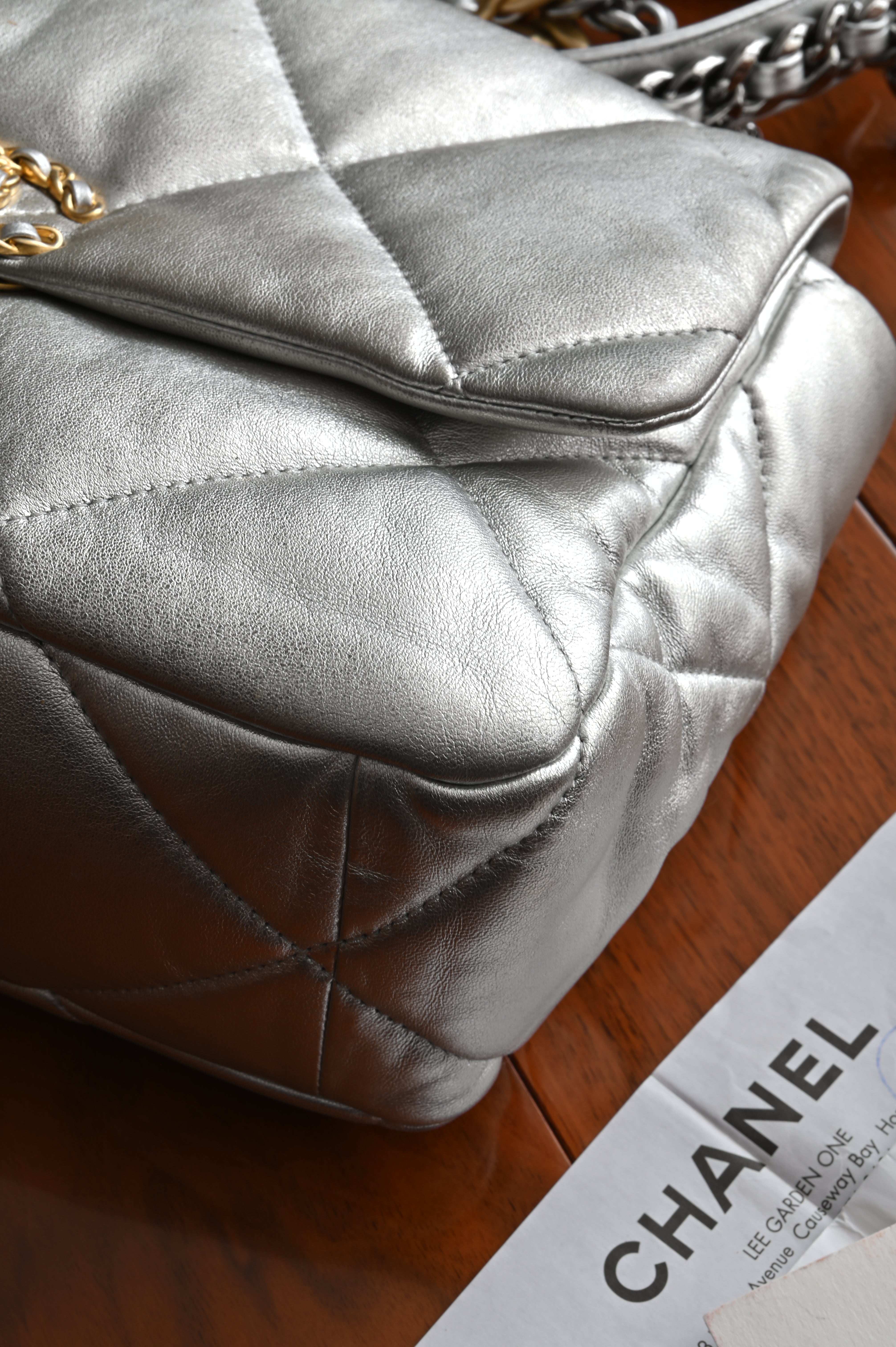 Chanel CC 19 Silver large Flap Bag