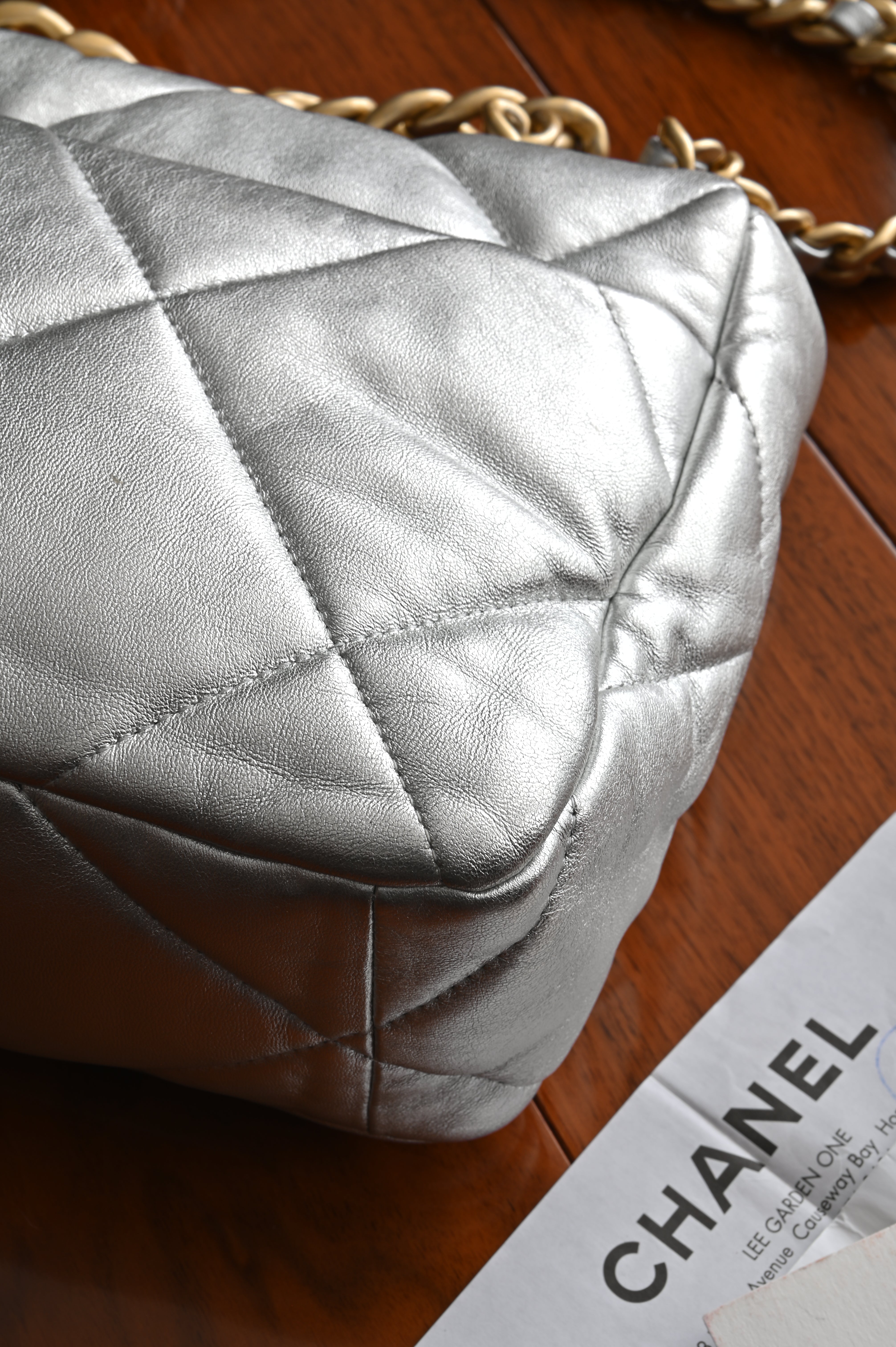 Chanel CC 19 Silver large Flap Bag