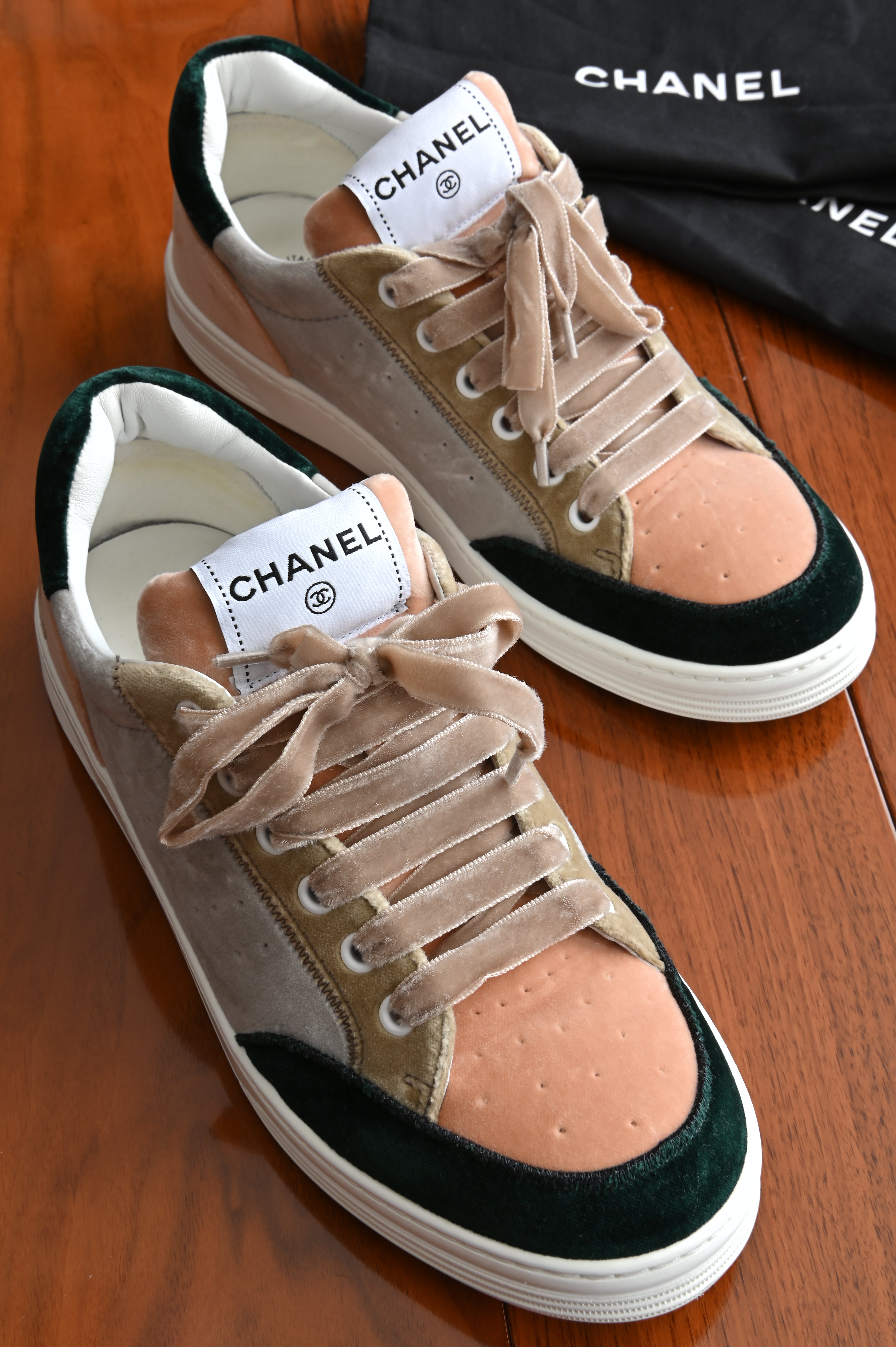 Chanel Multi-color Velvet Sneakers