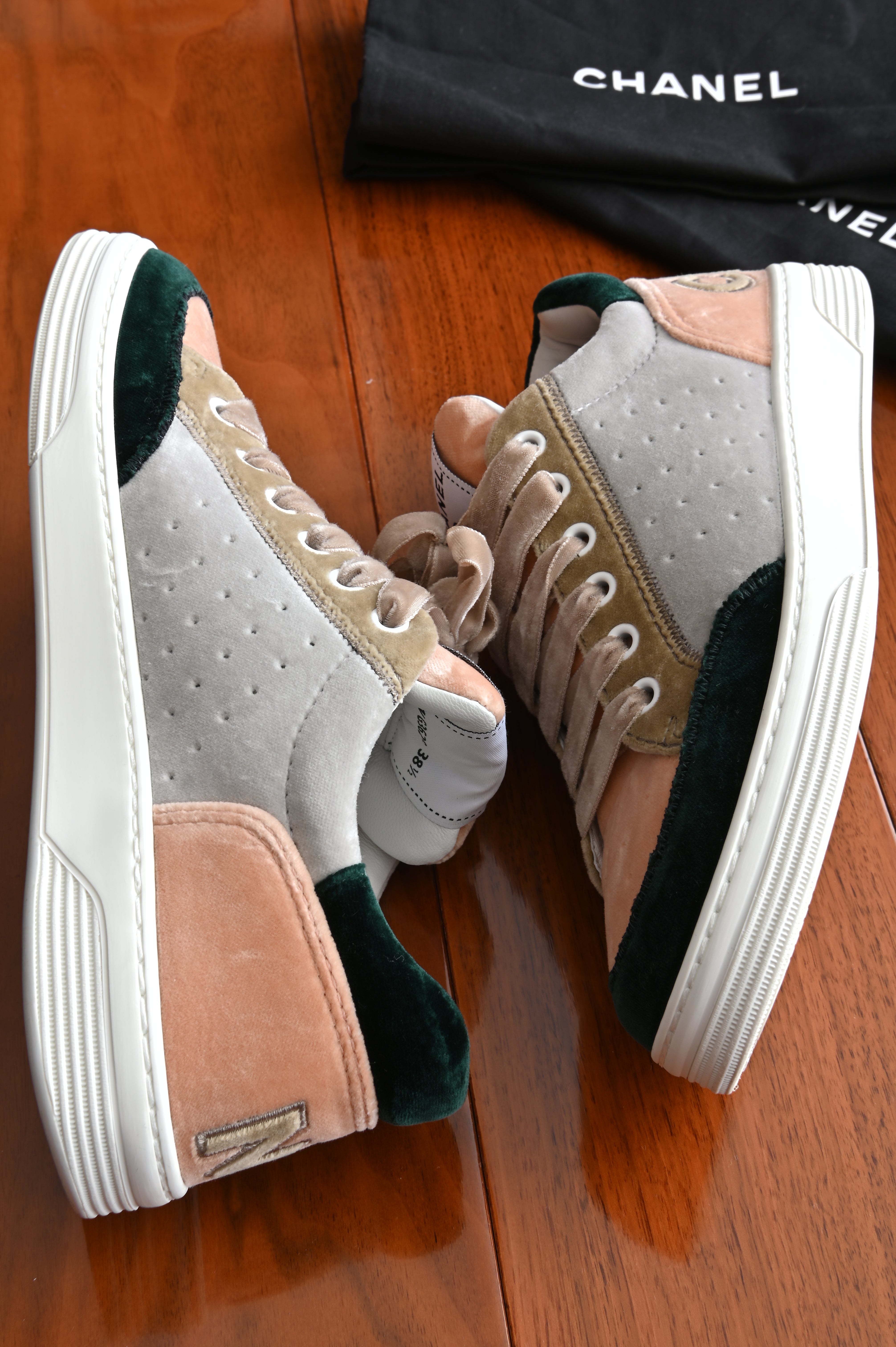 Chanel Multi-color Velvet Sneakers