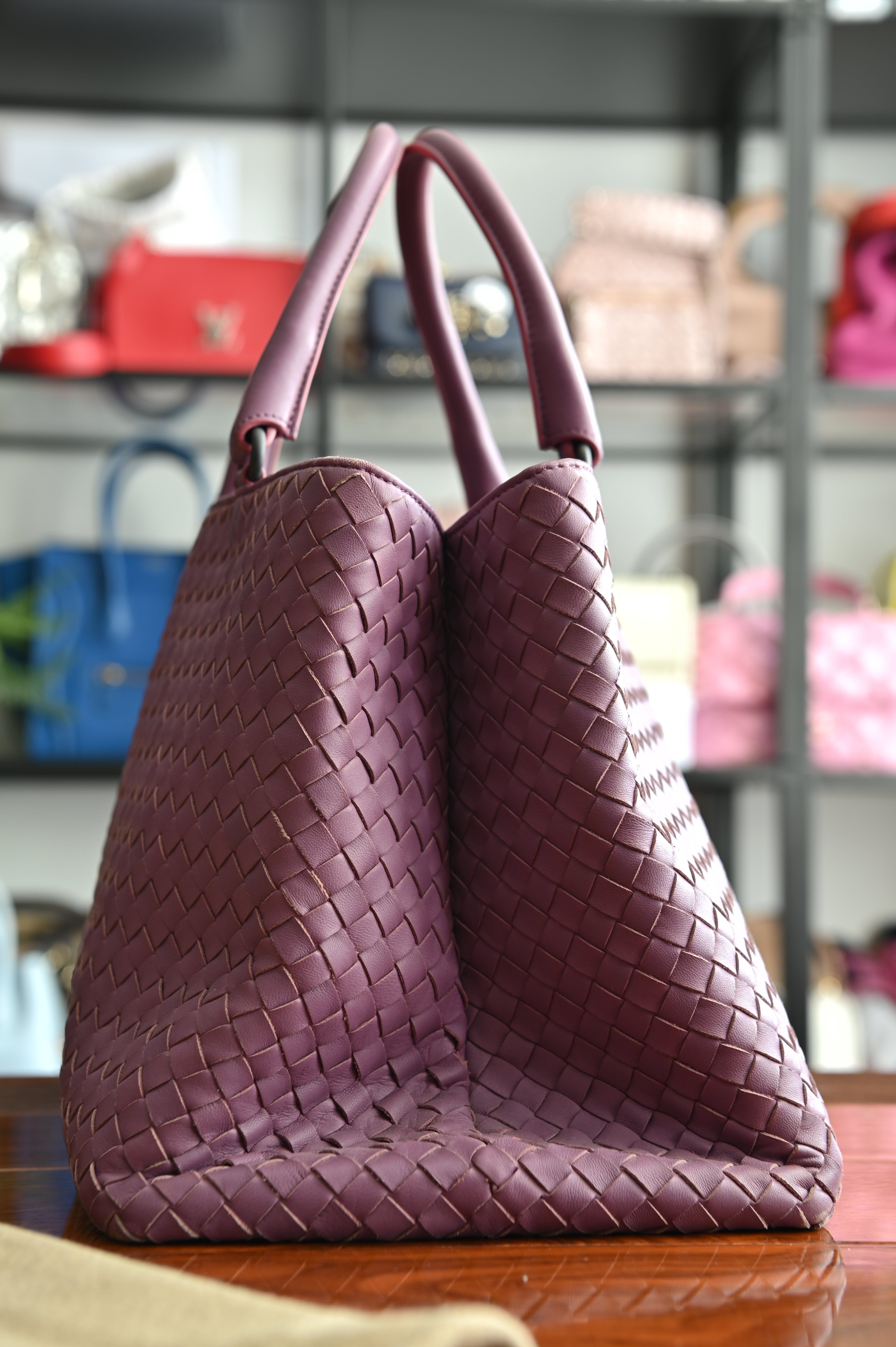 Bottega Veneta Nappa Intrecciatto large tote bag in purple