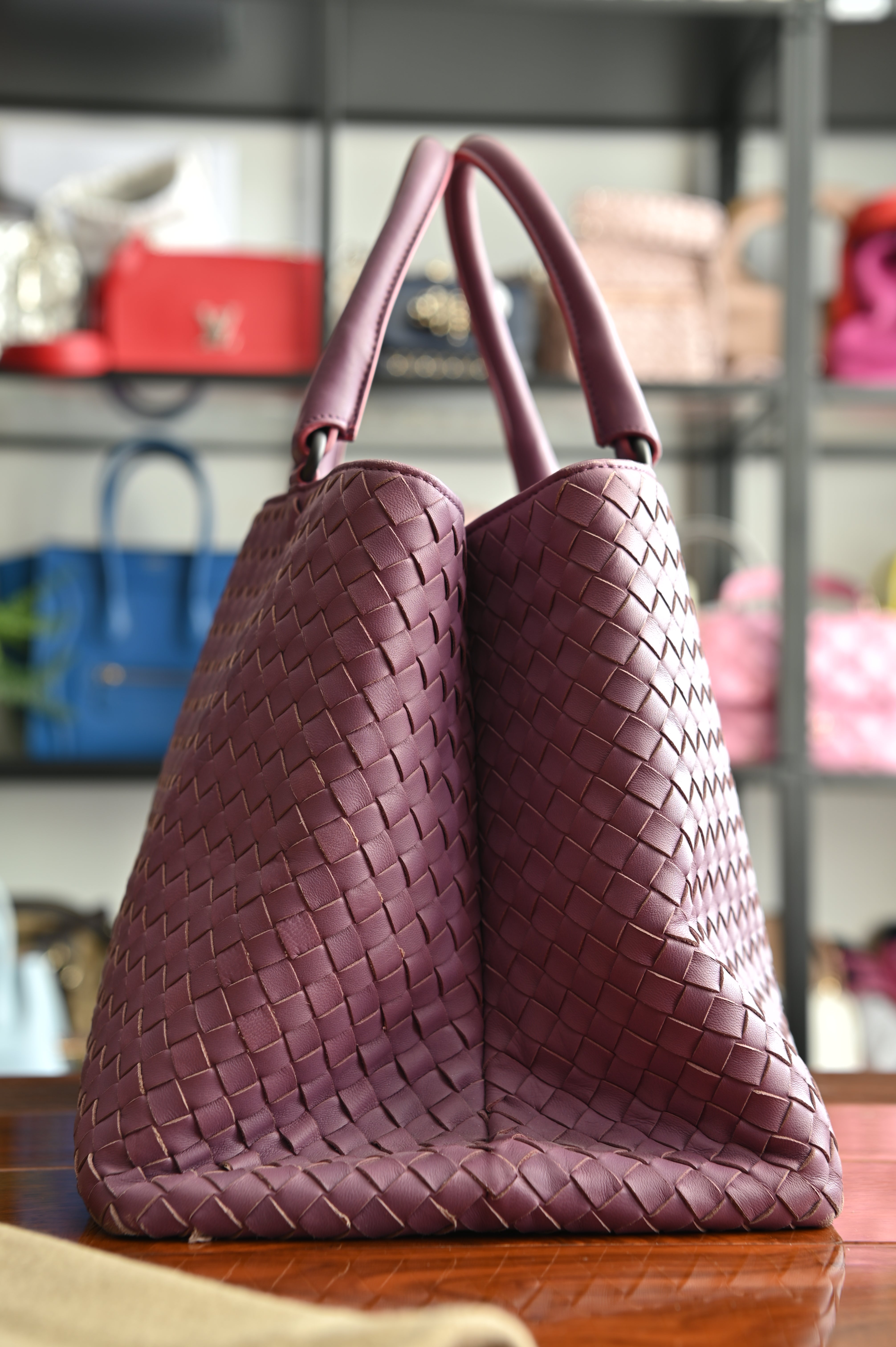 Bottega Veneta Nappa Intrecciatto large tote bag in purple