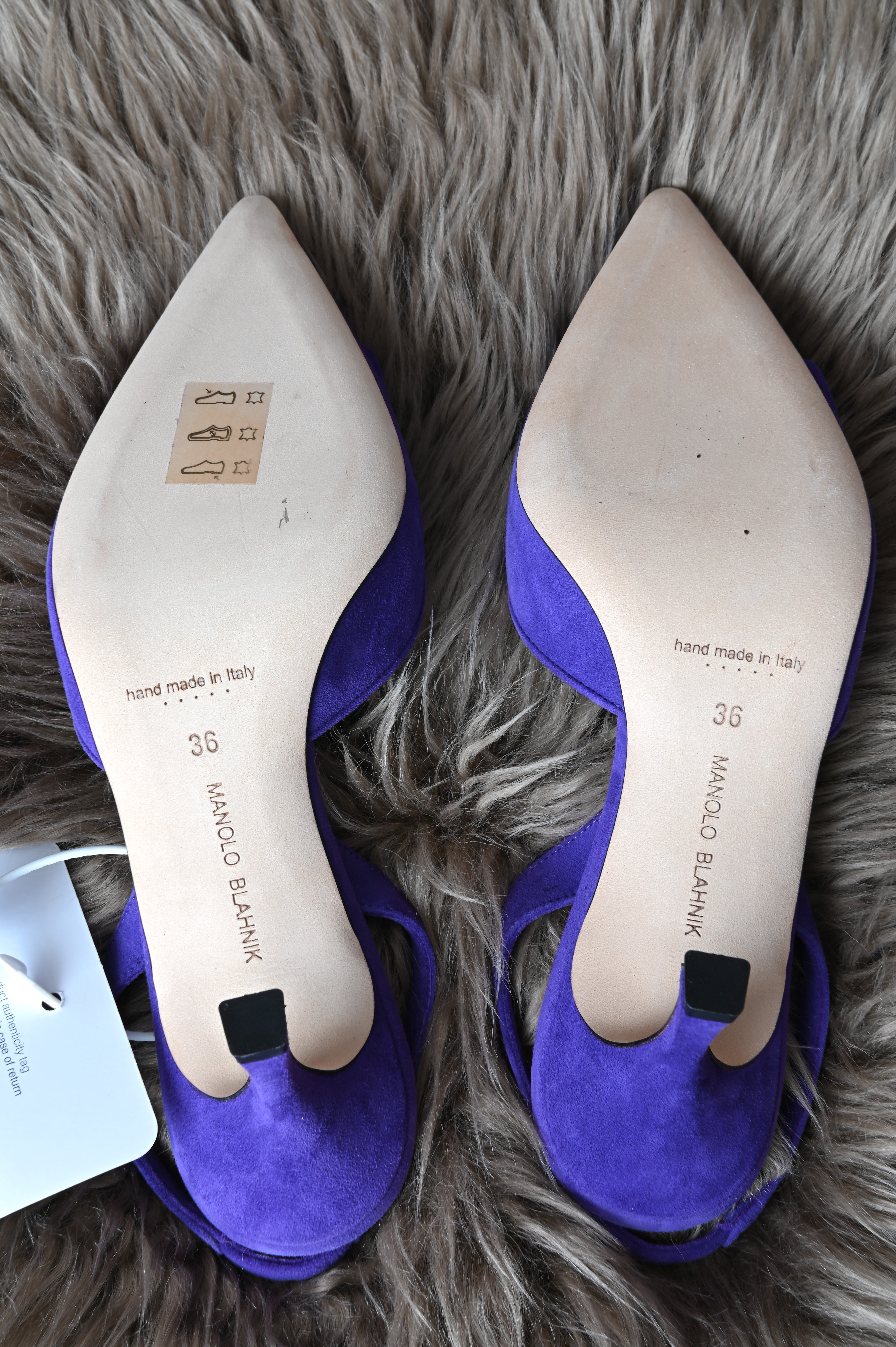 Manolo Blahnik Maysli slingback in Purple suede