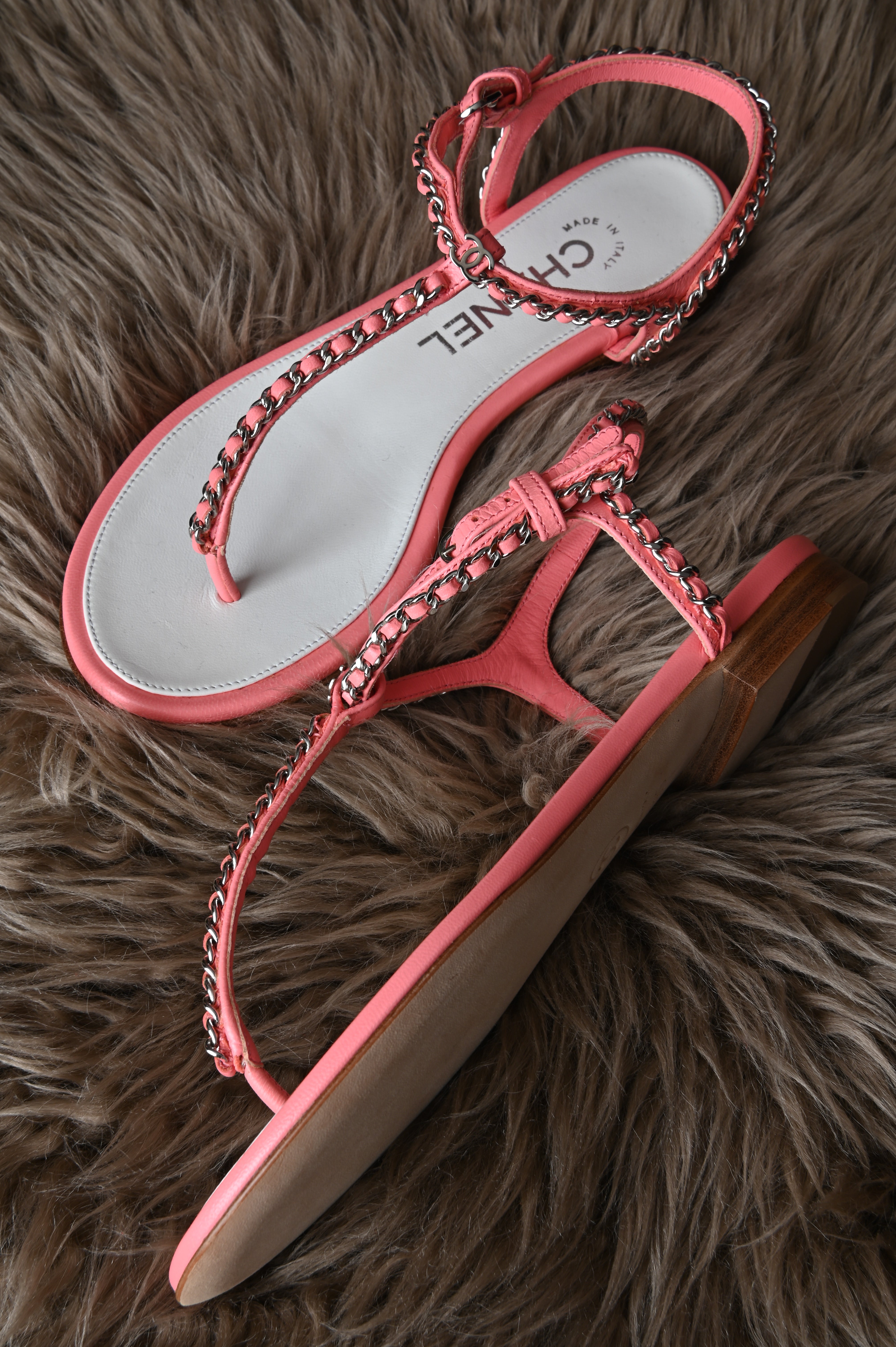 Chanel Chained thong sandals in SHW