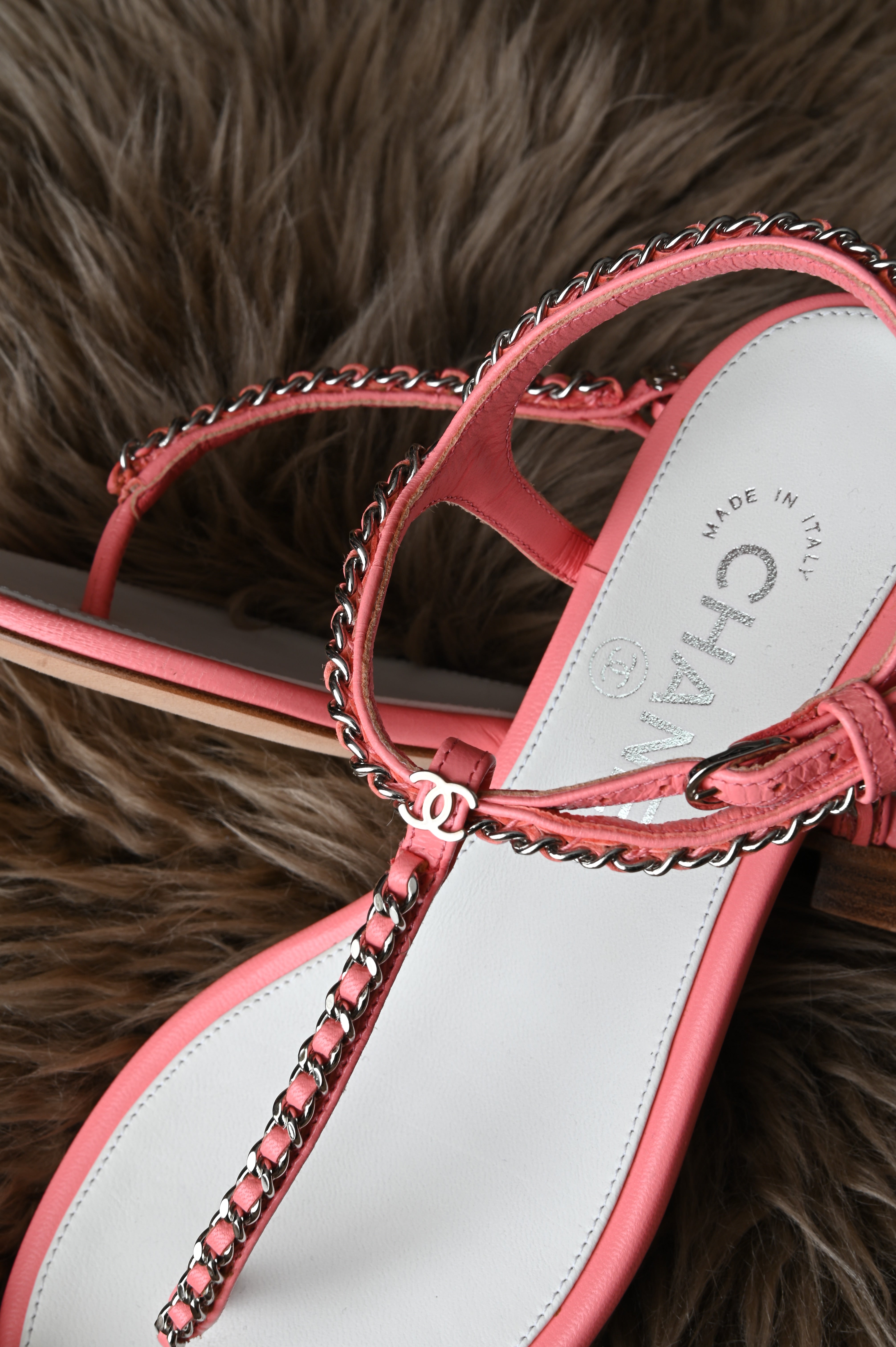 Chanel Chained thong sandals in SHW