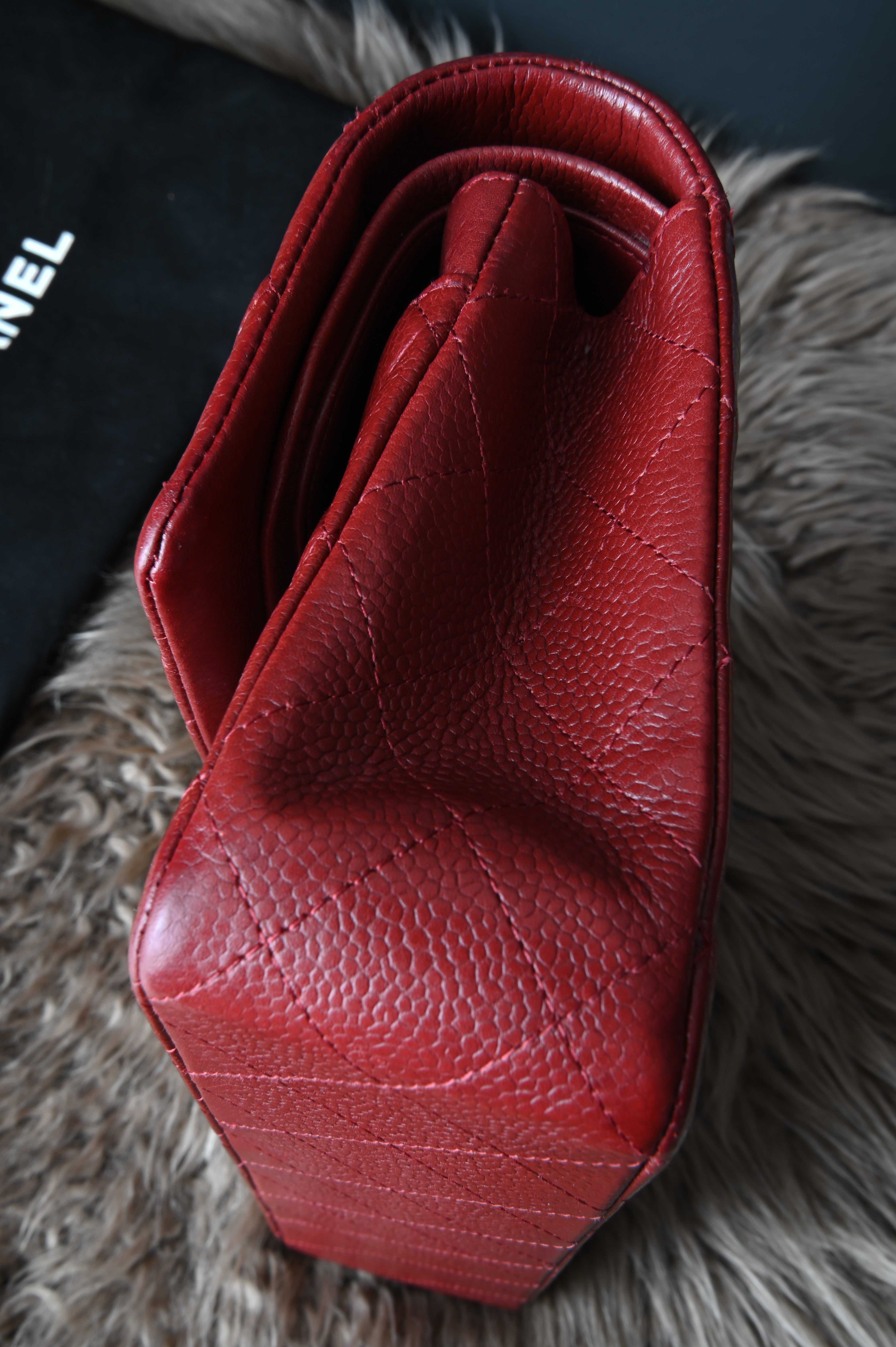Chanel Classic caviar leather double flap in Burgundy and SHW