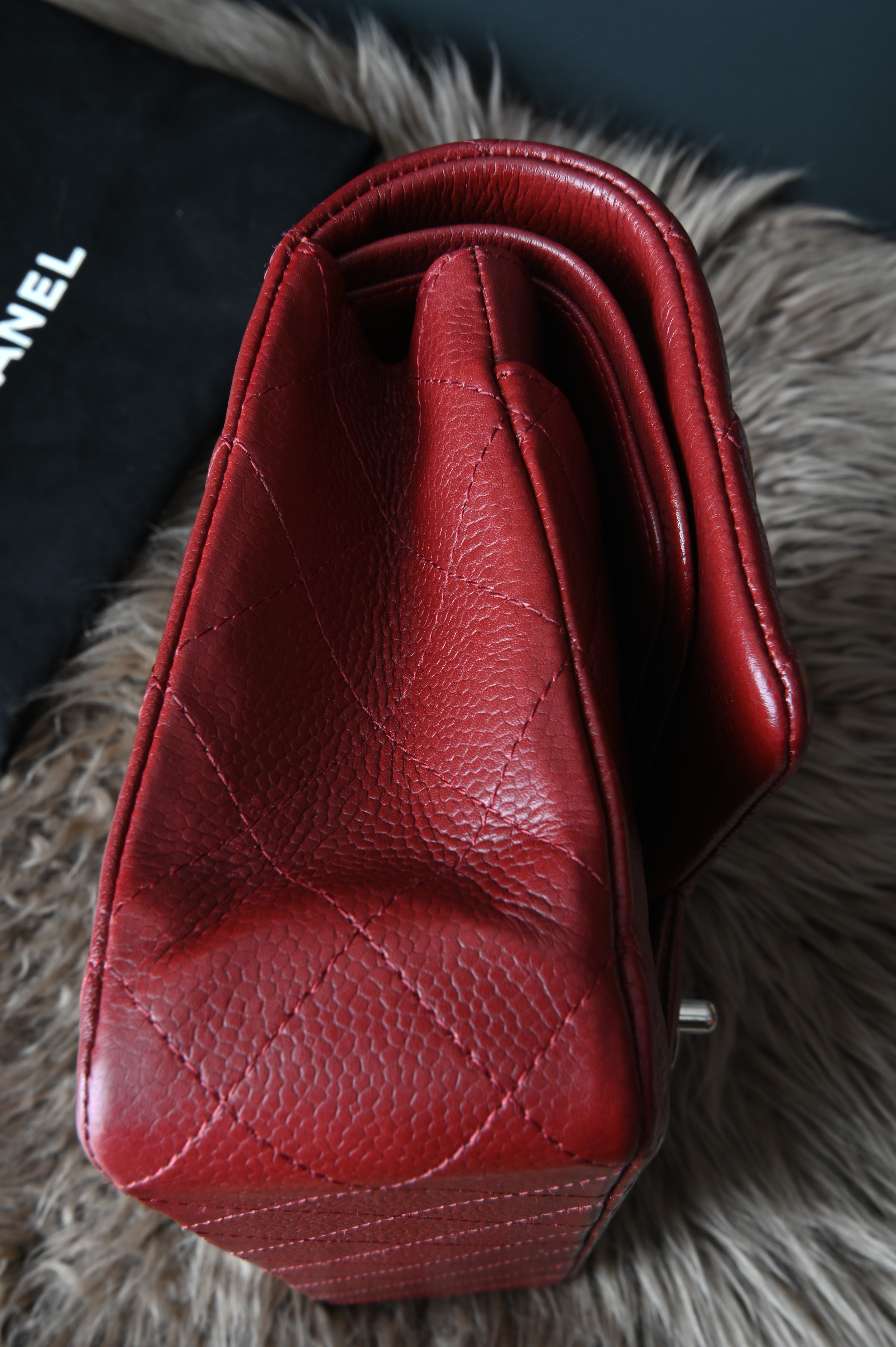 Chanel Classic caviar leather double flap in Burgundy and SHW