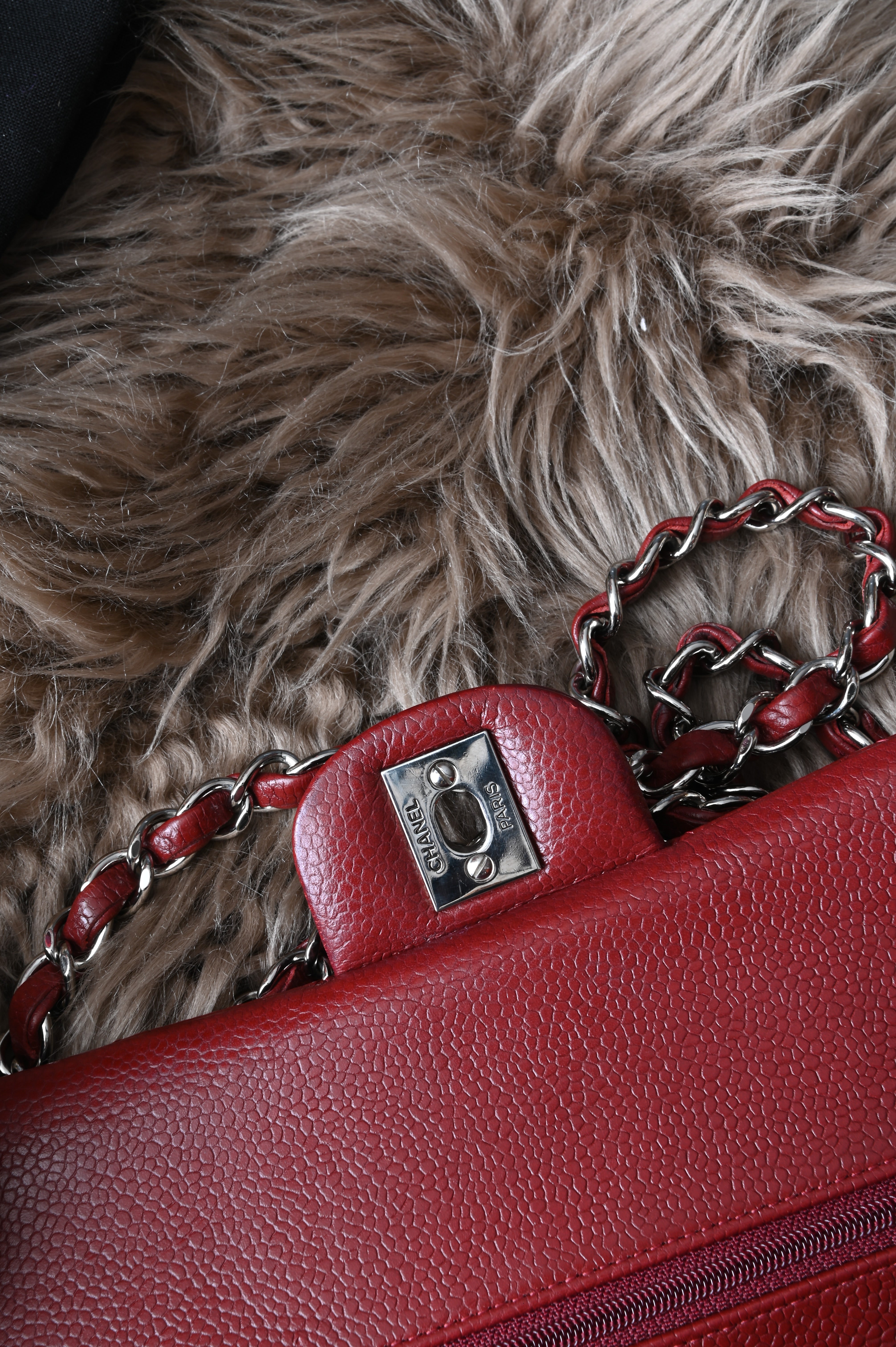Chanel Classic caviar leather double flap in Burgundy and SHW