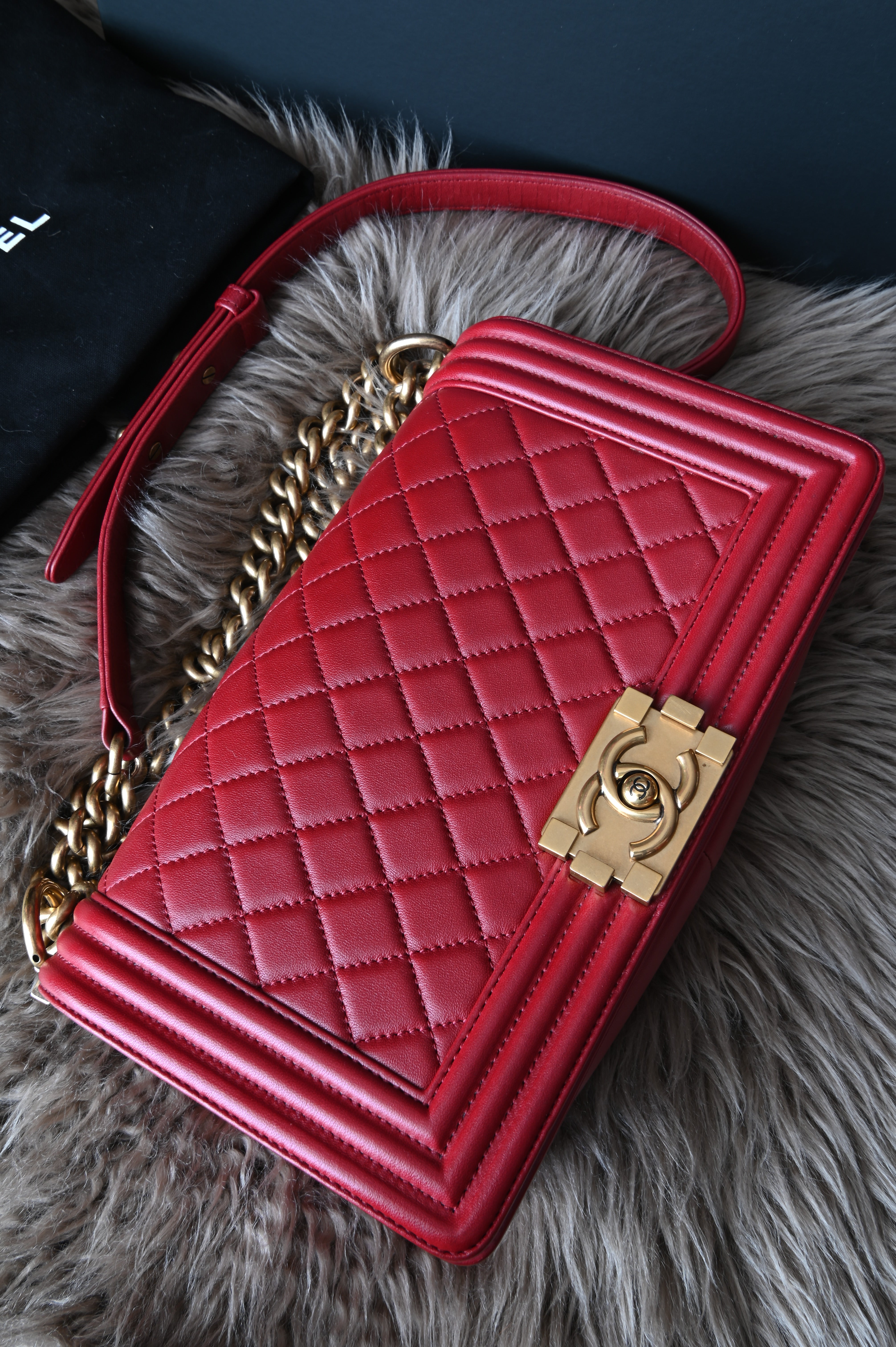 Chanel Le boy medium in soft leather and GHW