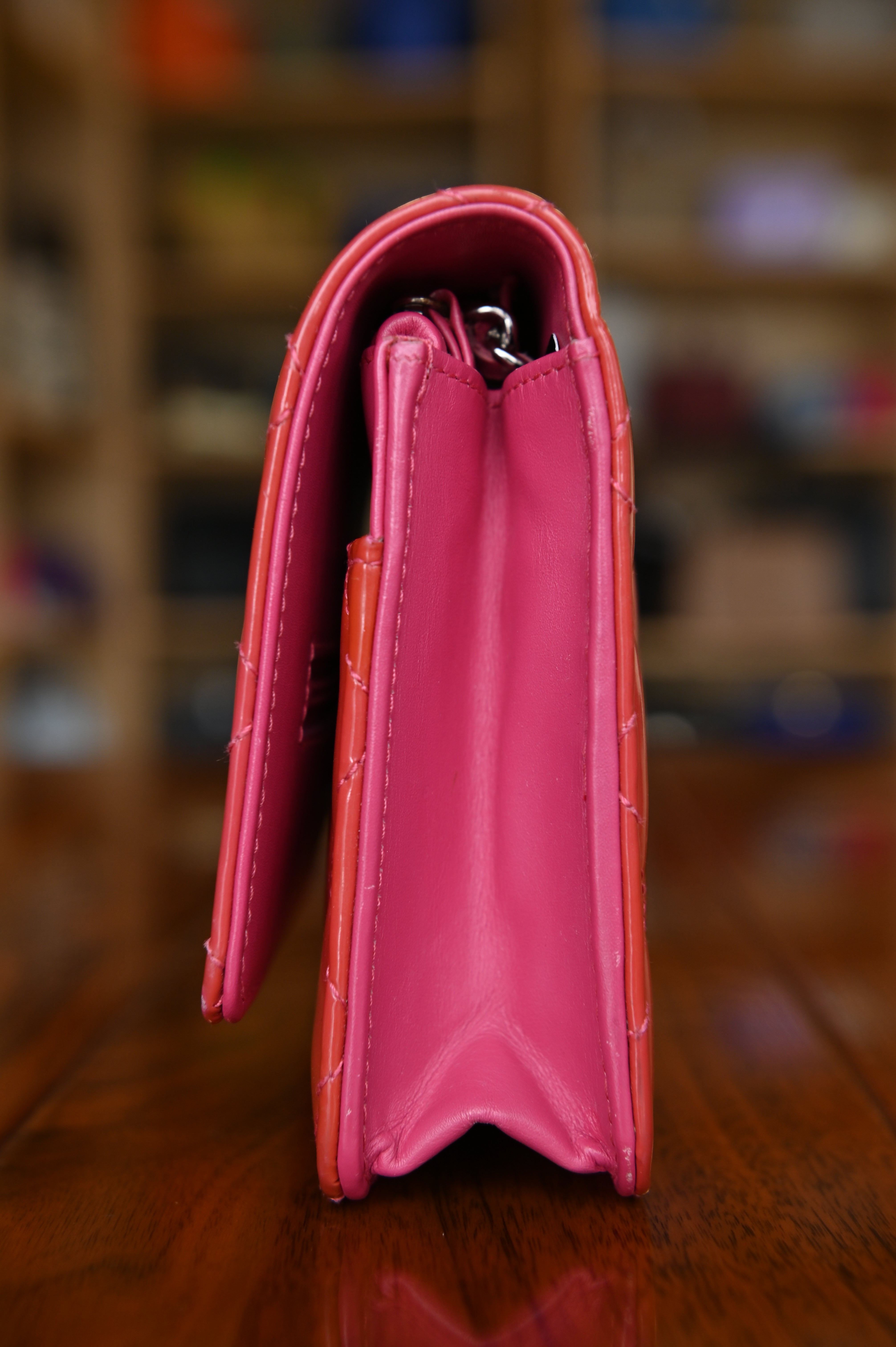 Chanel Classic Patent Pink Wallet on Chain