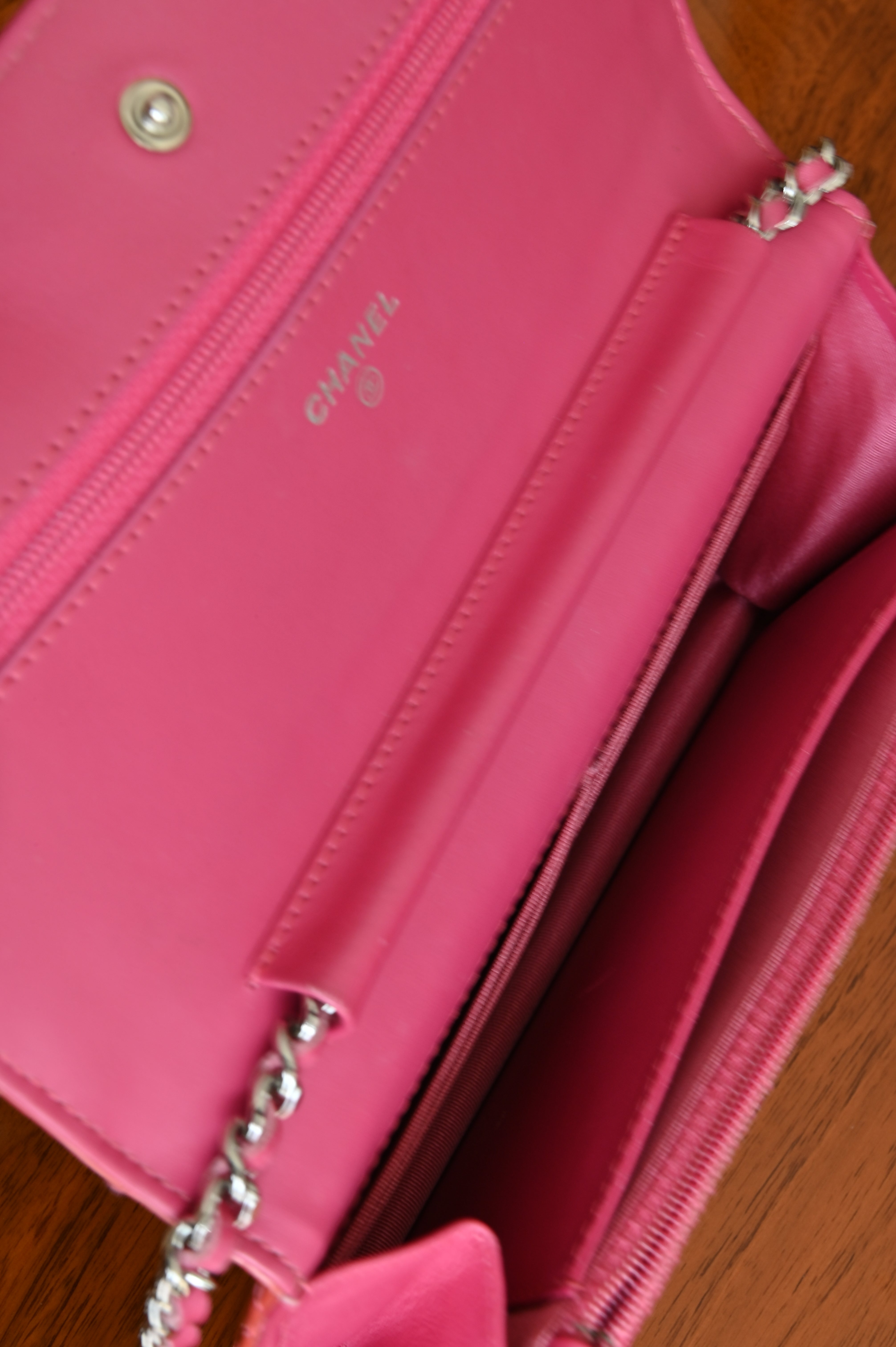 Chanel Classic Patent Pink Wallet on Chain