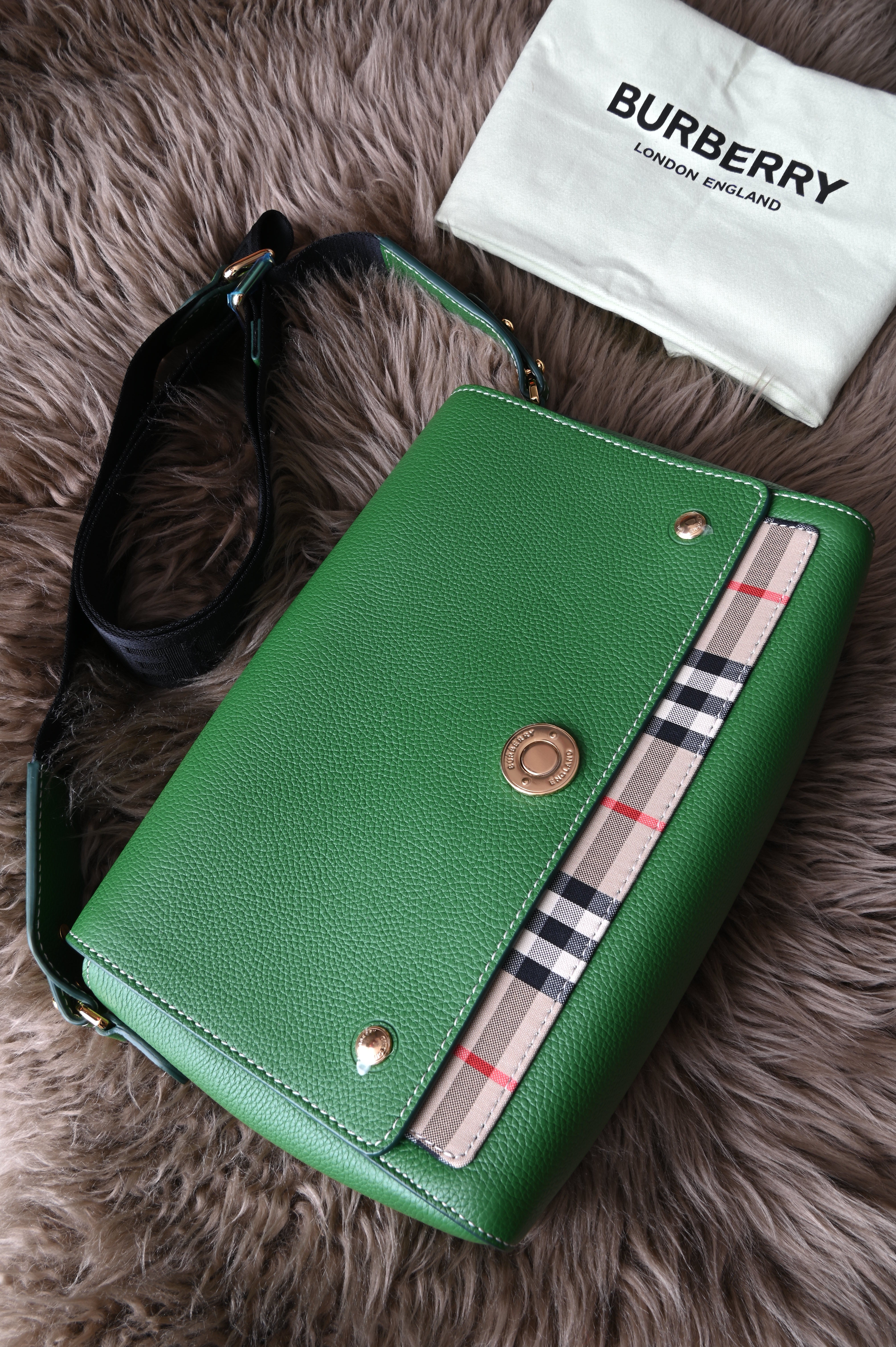 BURBERRY Checked leather cross-body bag