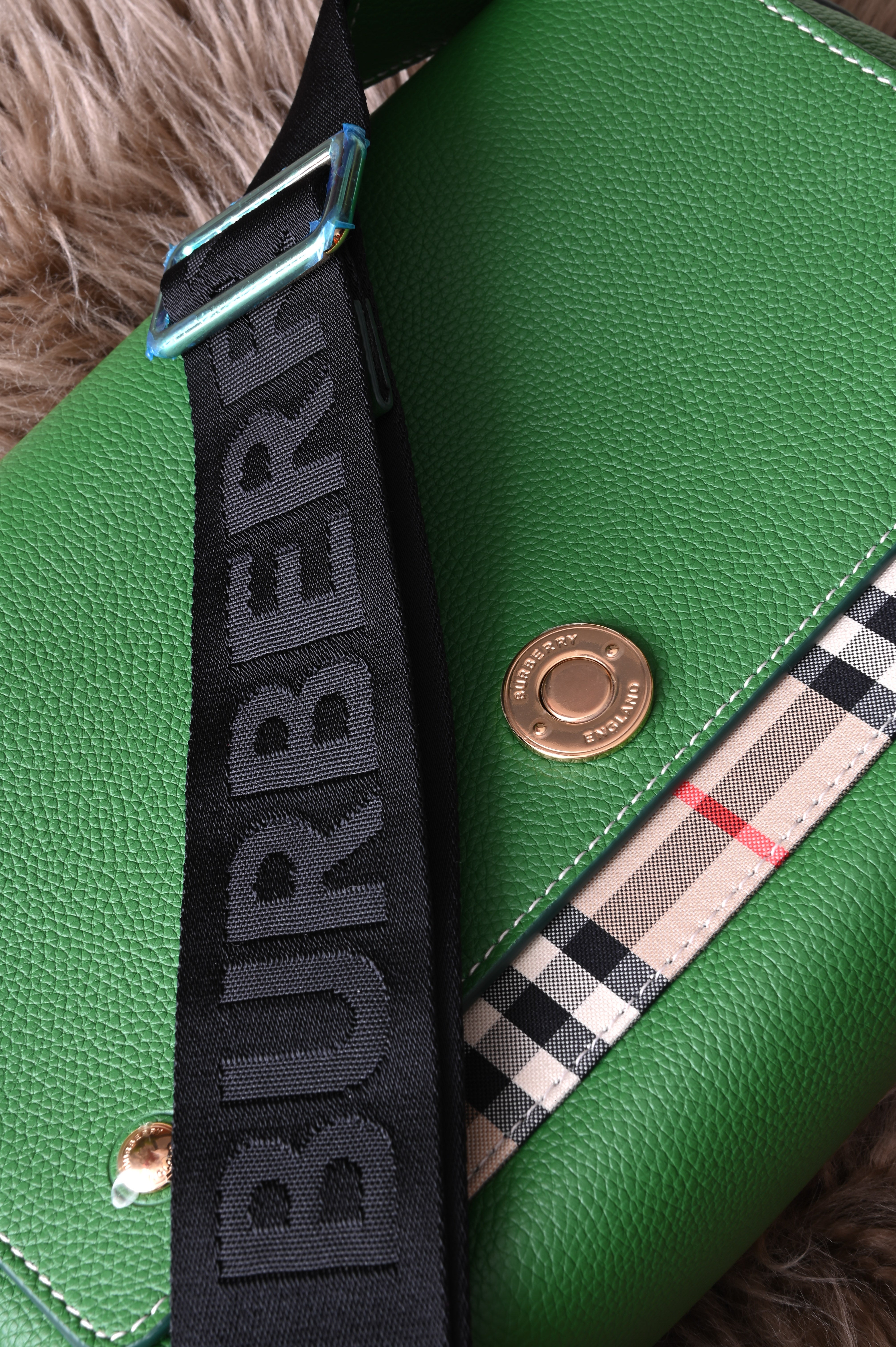 BURBERRY Checked leather cross-body bag