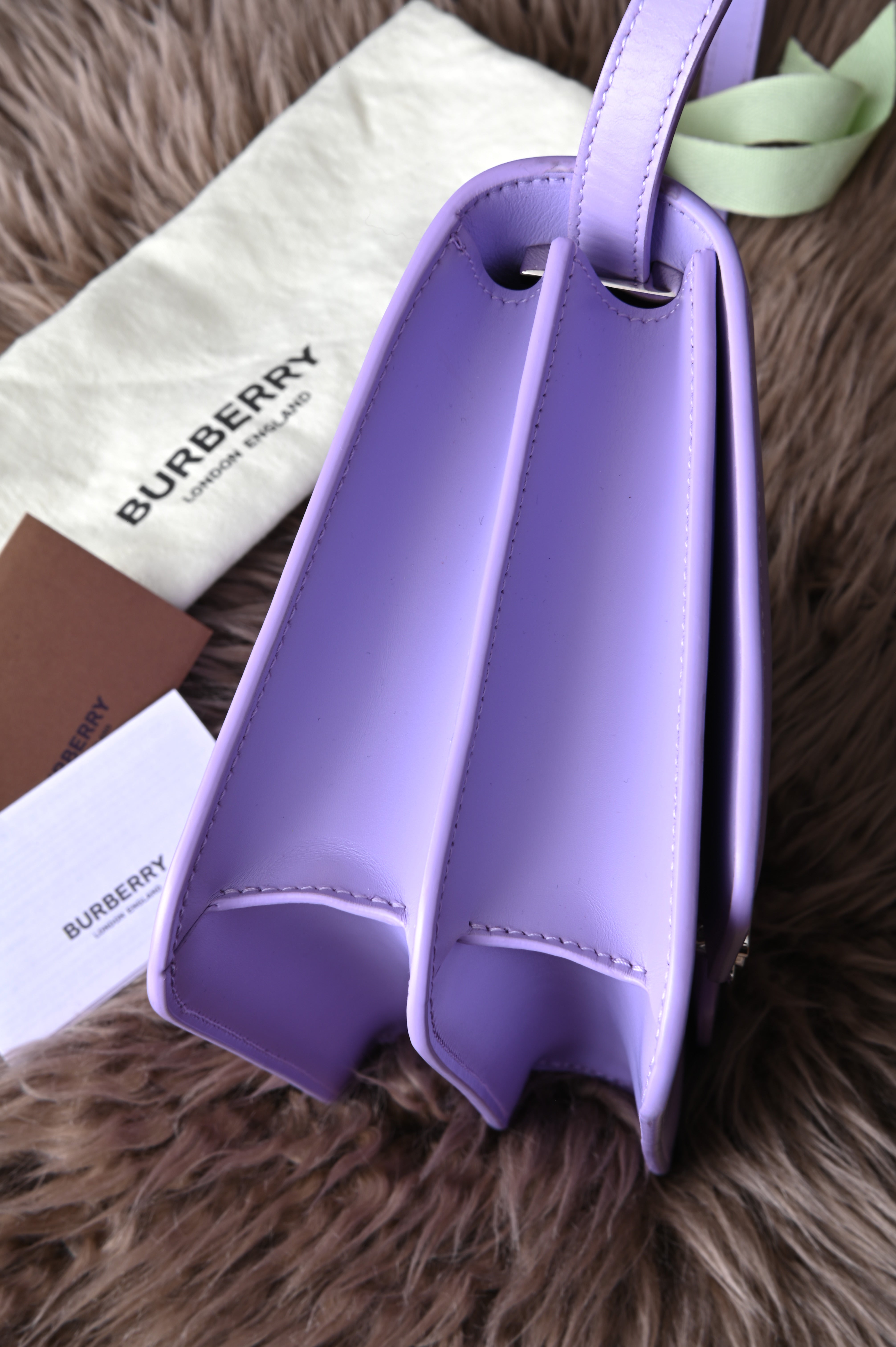 Burberry TB Flap bag in lilac and Silver hardware