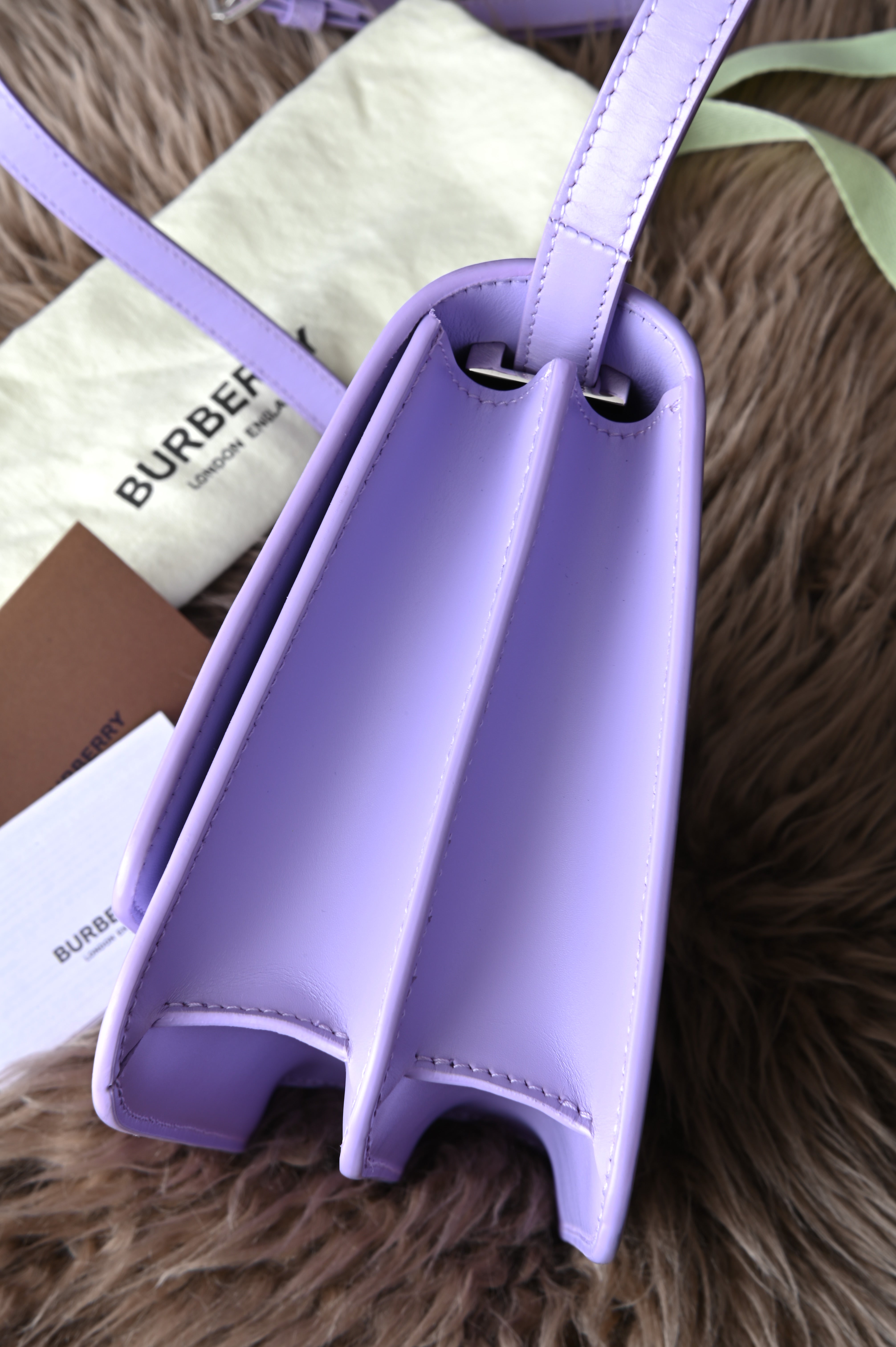 Burberry TB Flap bag in lilac and Silver hardware