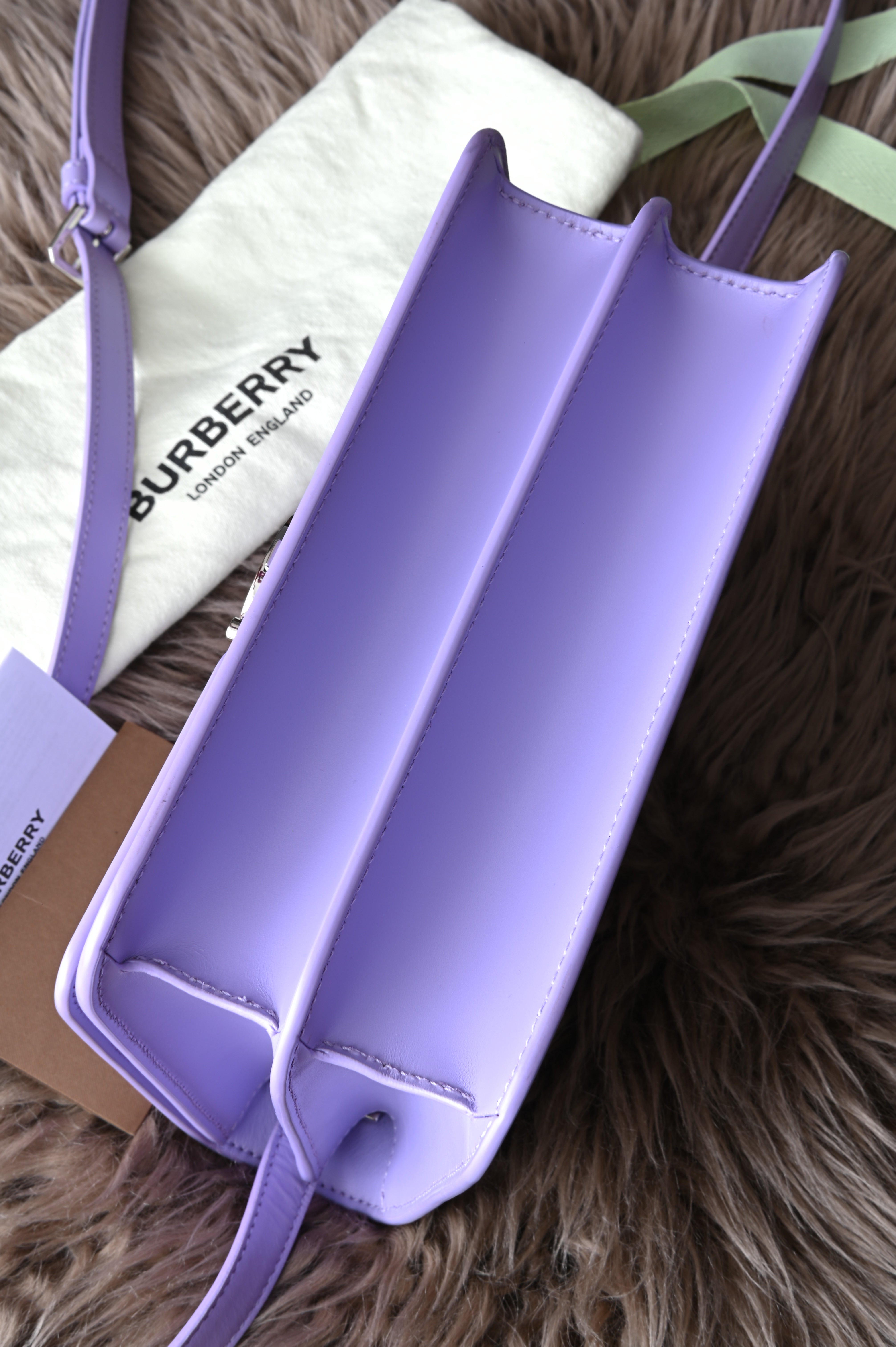 Burberry TB Flap bag in lilac and Silver hardware