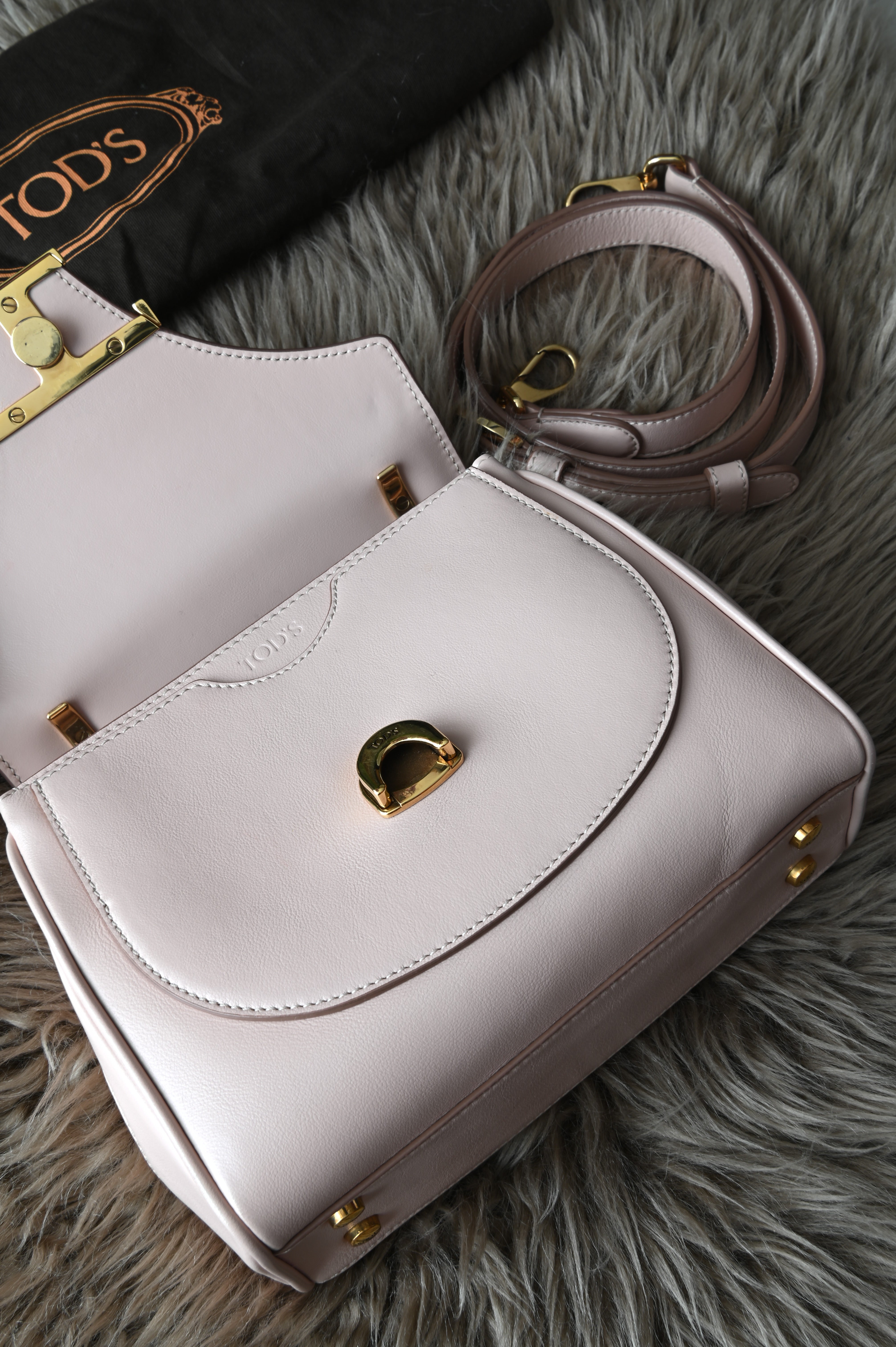 Tod's Top Handle Bag in Light Gold Hardware