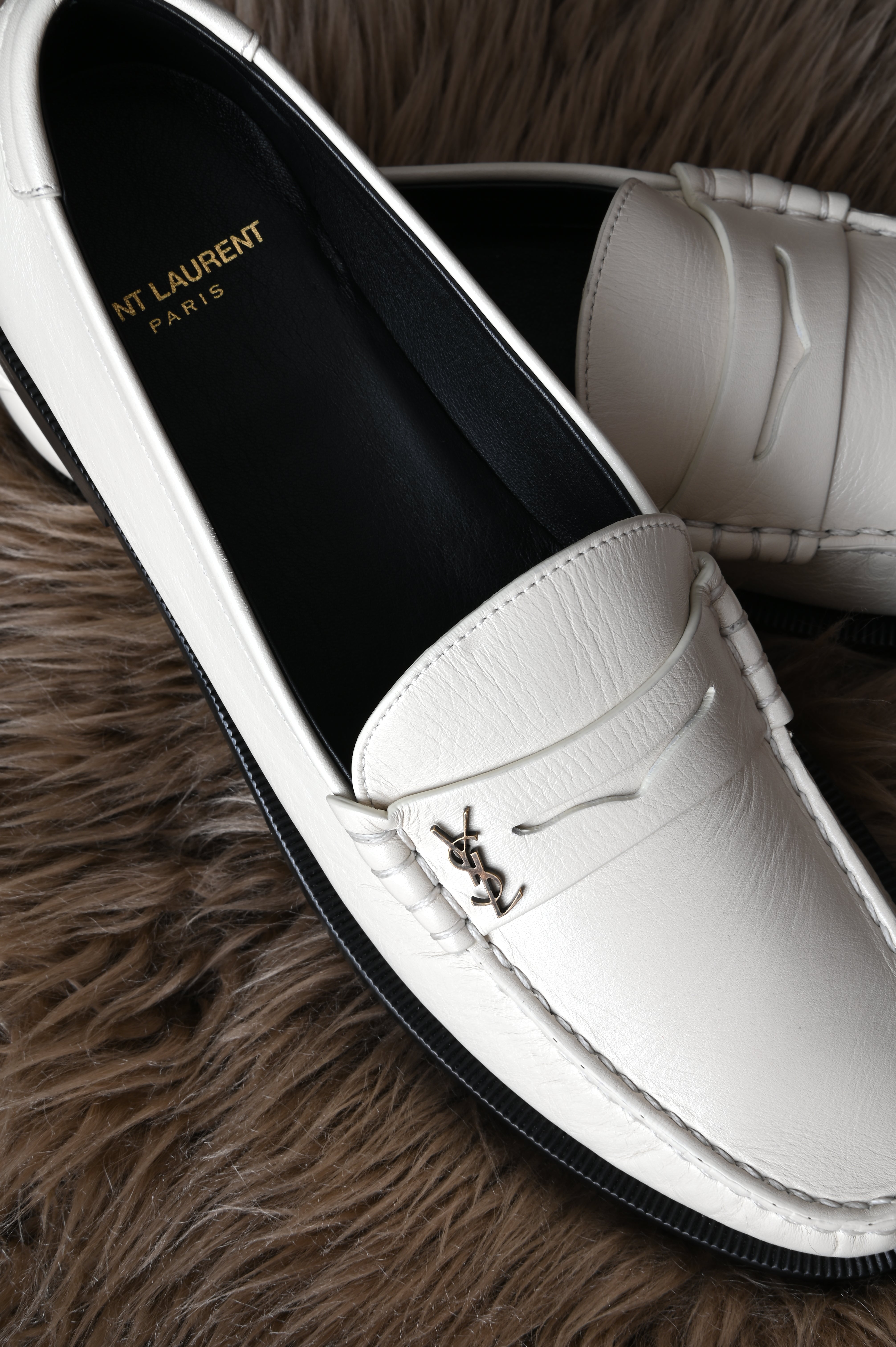 Saint Laurent Monogram Plaque Slip-On Loafers