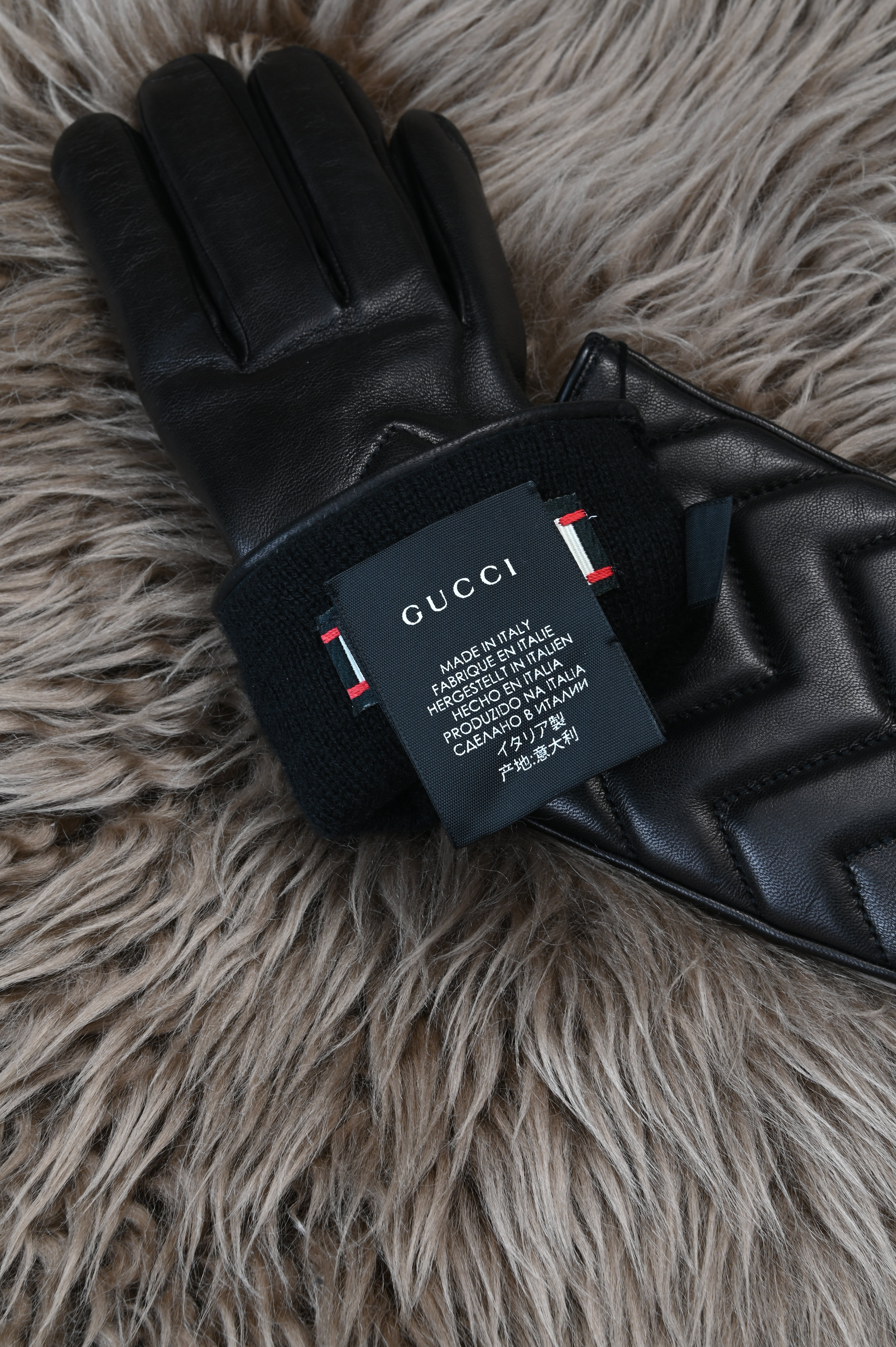 Gucci GG marmont black gloves