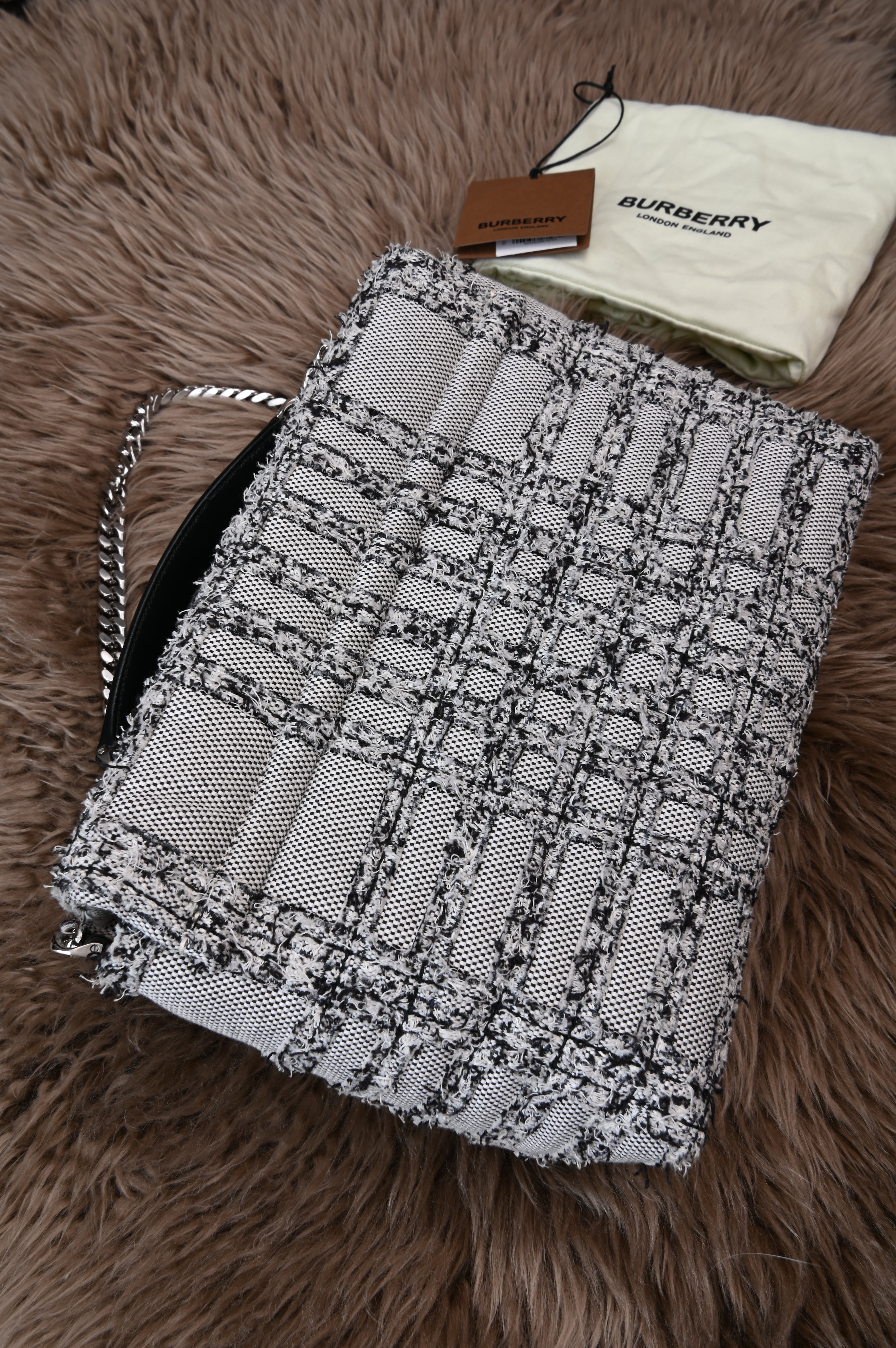 Burberry Small Lola Tweed Shoulder Bag