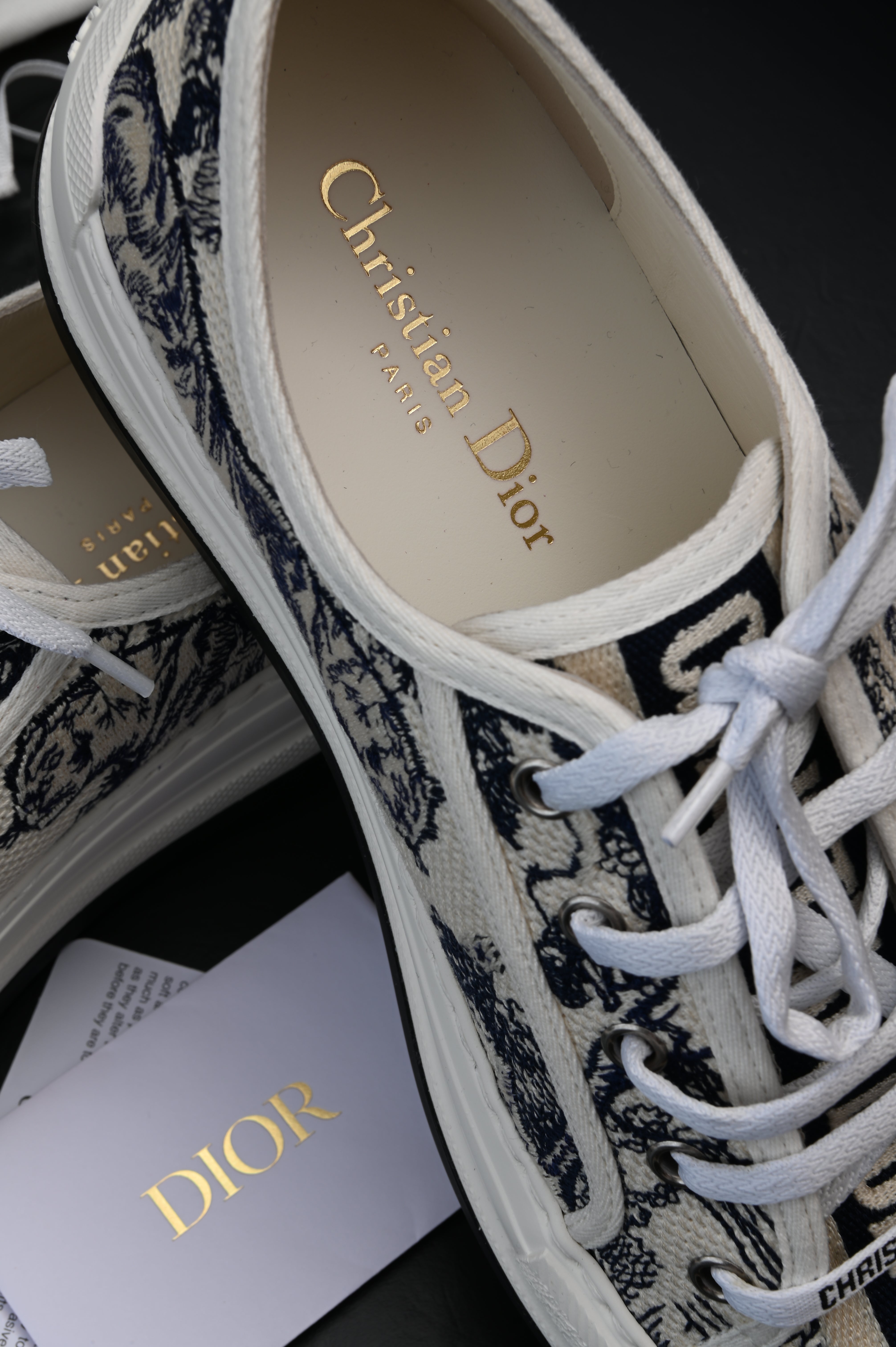 Christian Dior Walk'n'Dior Sneaker Blue Toile de Jouy Embroidered Cotton