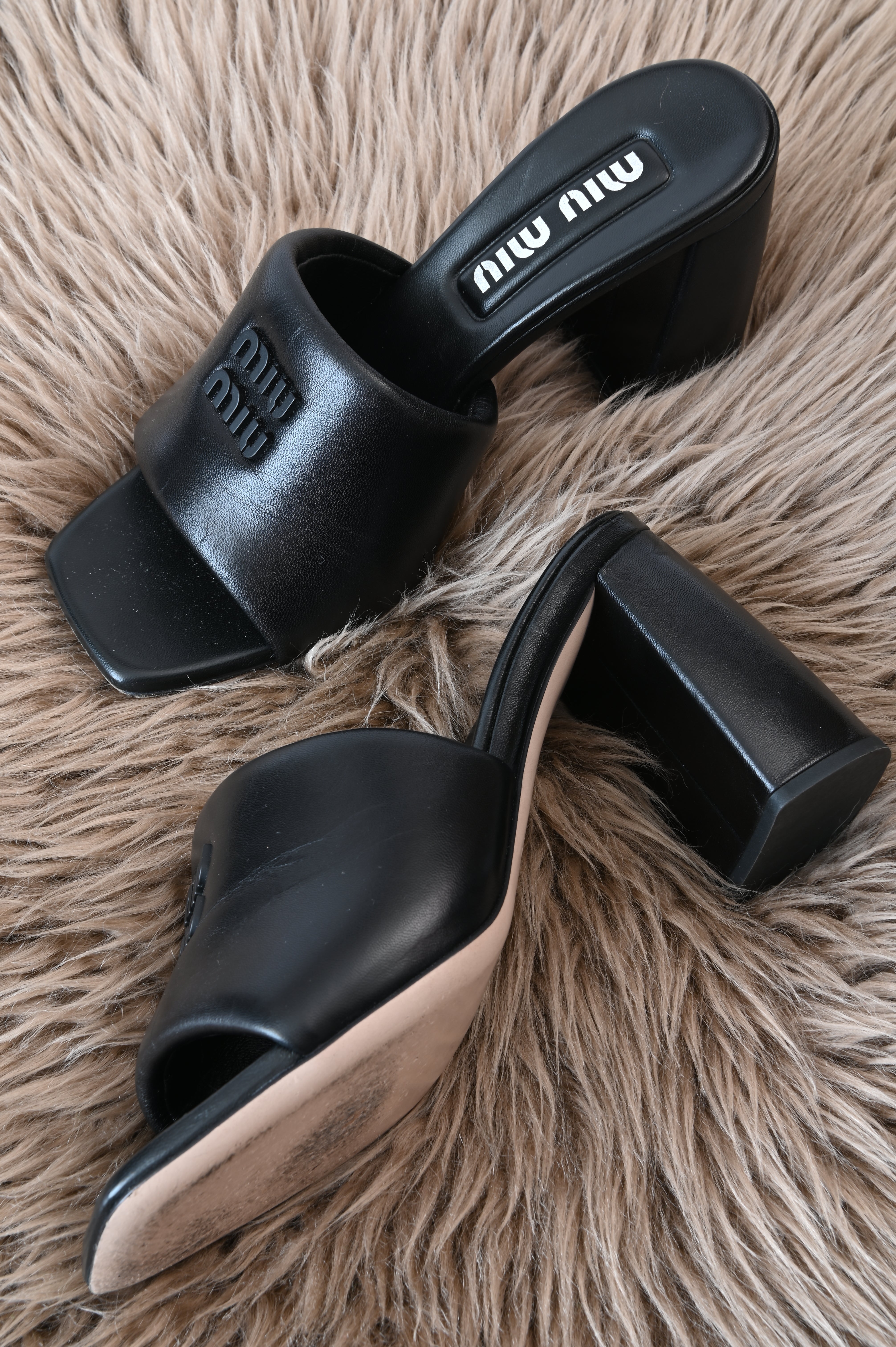 Miu Miu Padded sandals with 4in heels