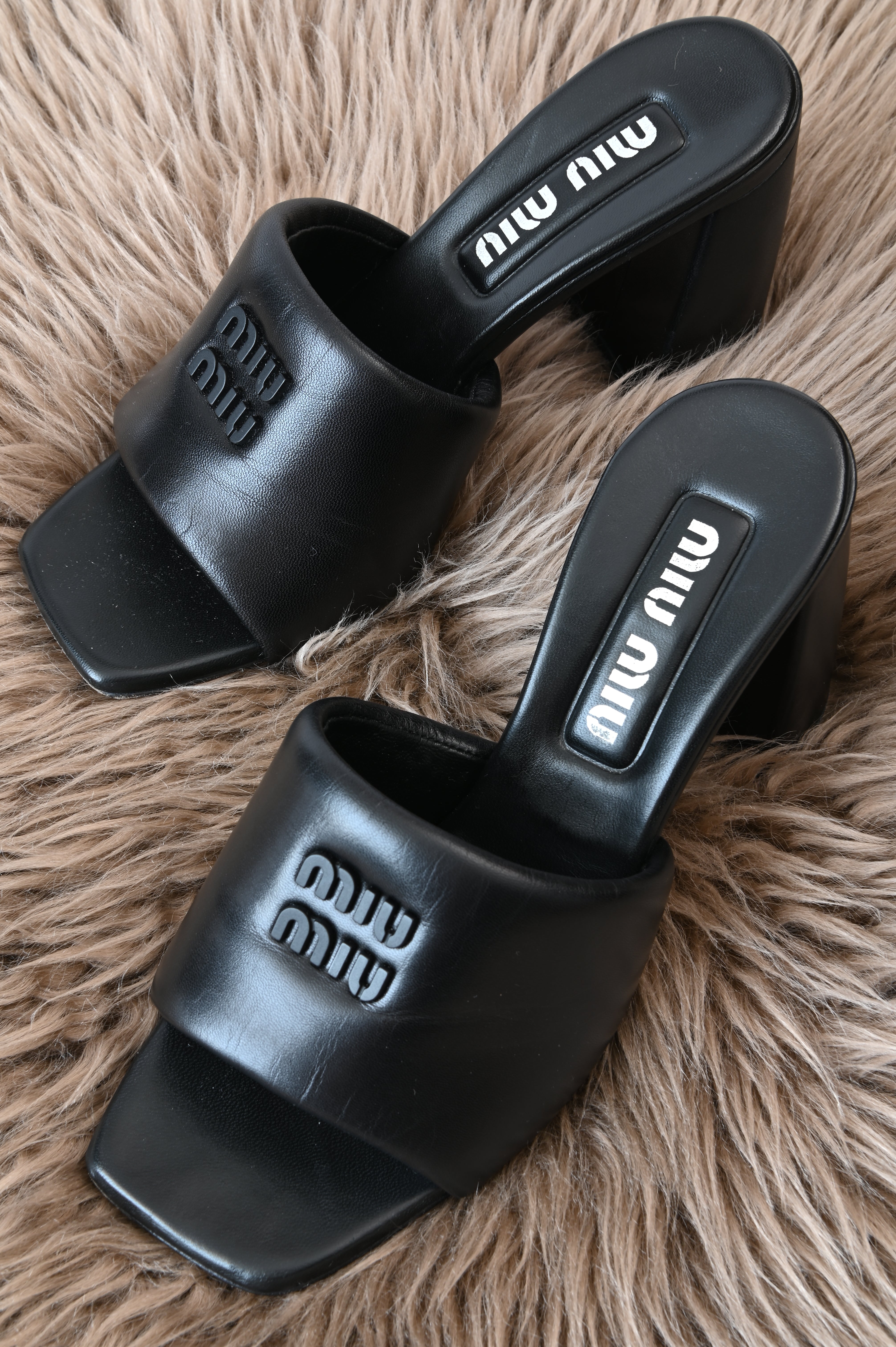 Miu Miu Padded sandals with 4in heels