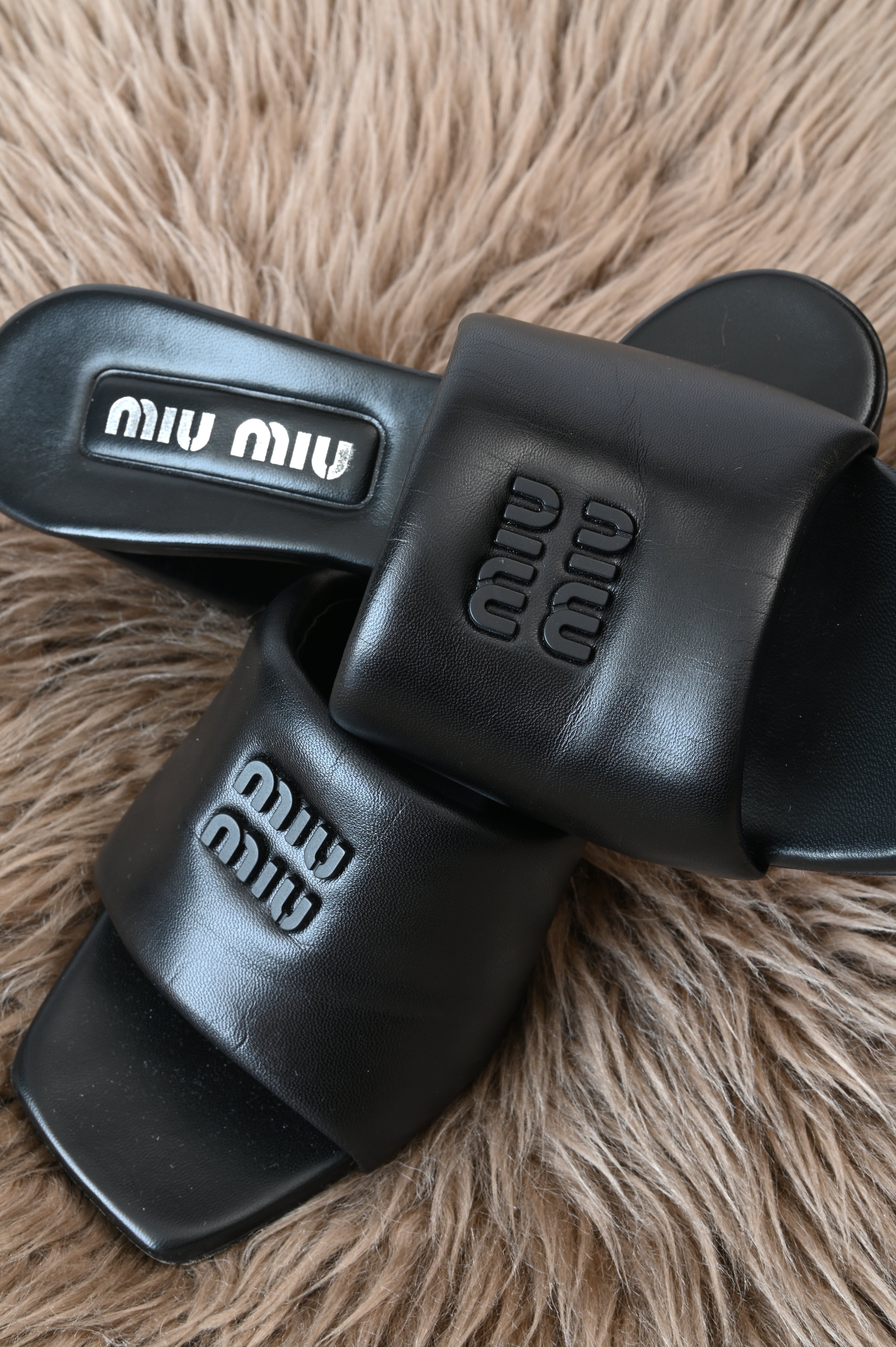 Miu Miu Padded sandals with 4in heels