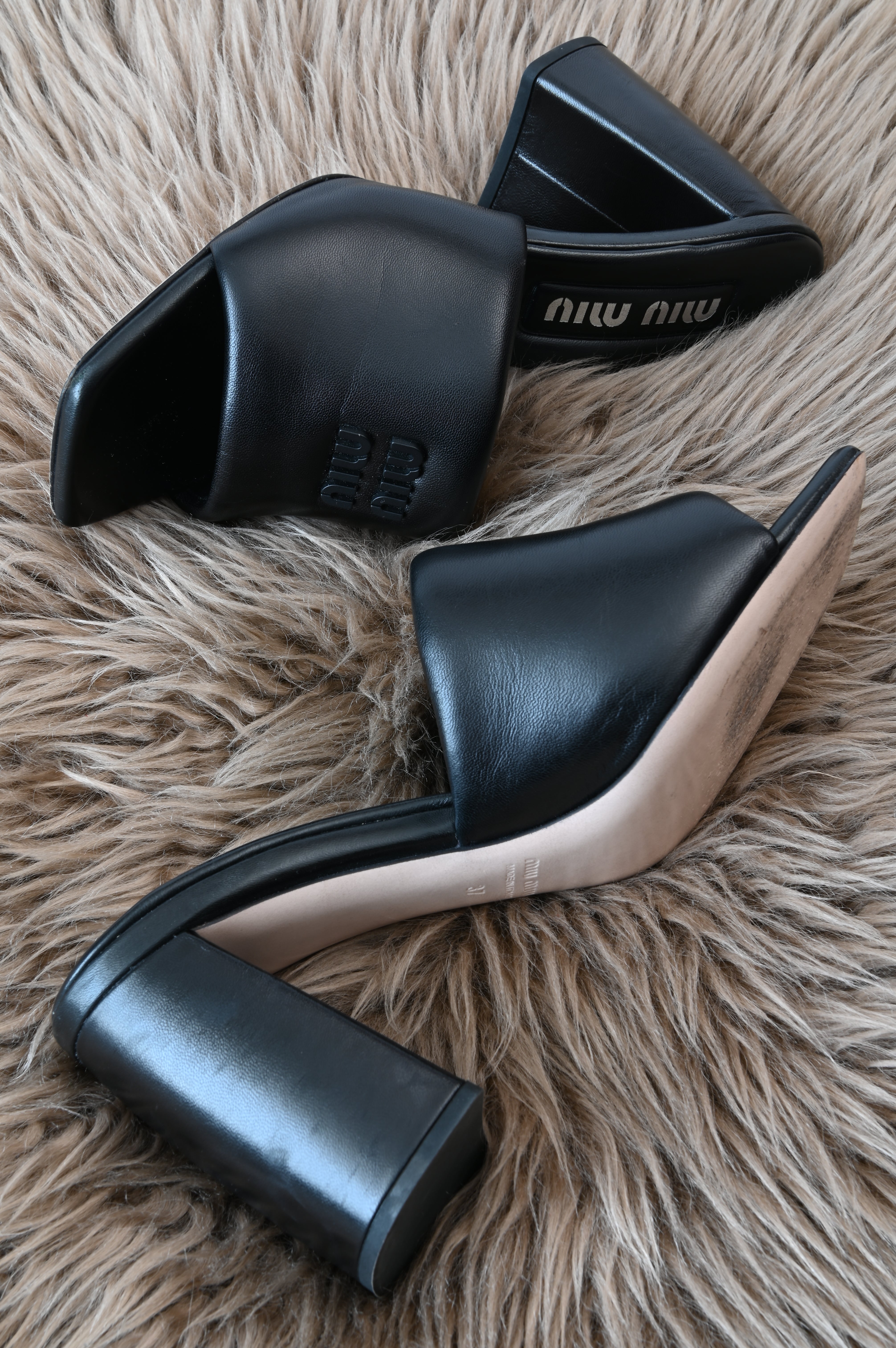Miu Miu Padded sandals with 4in heels