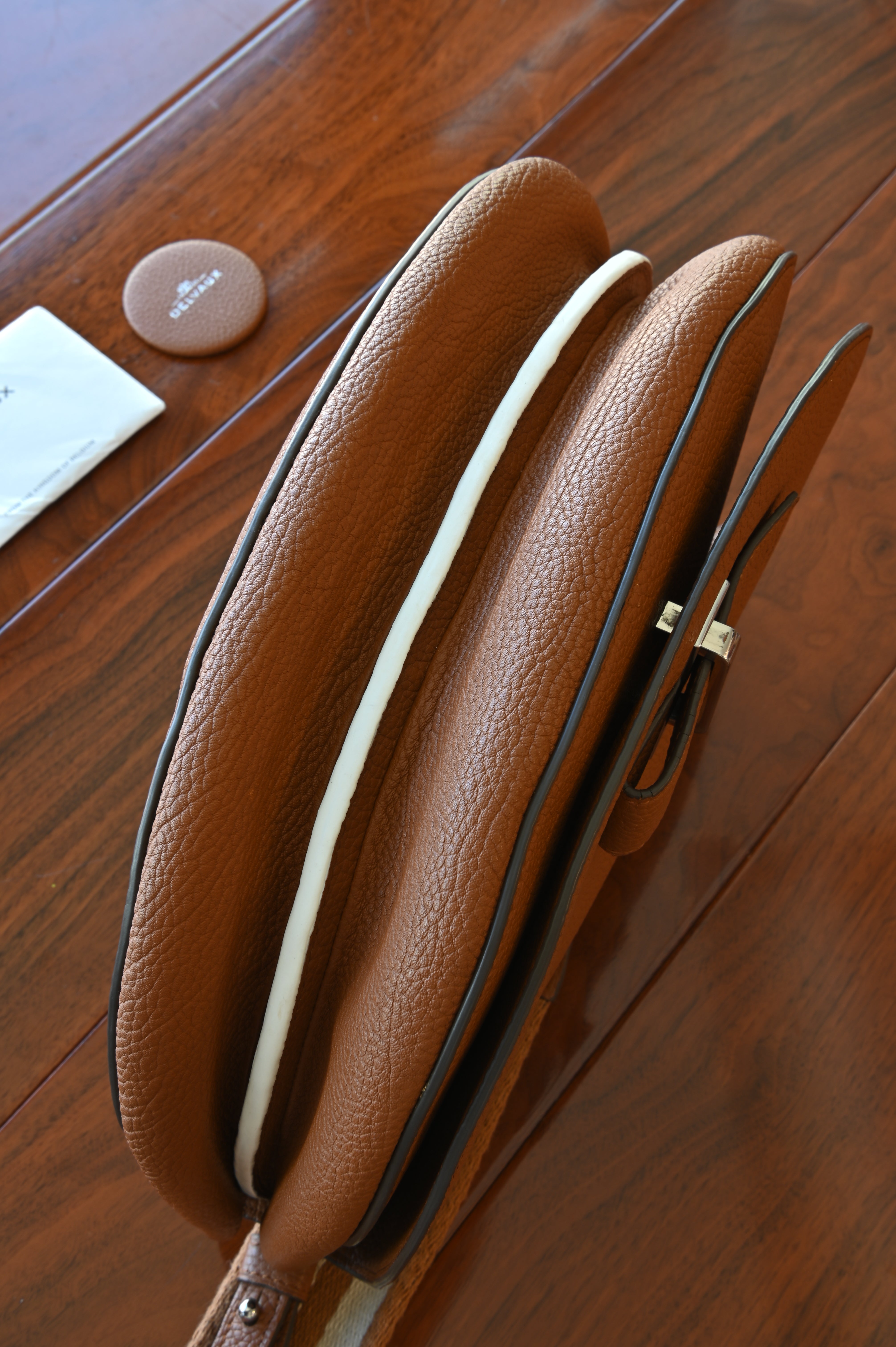 Delvaux Le Mutin Brown Saddle Bag bottom
