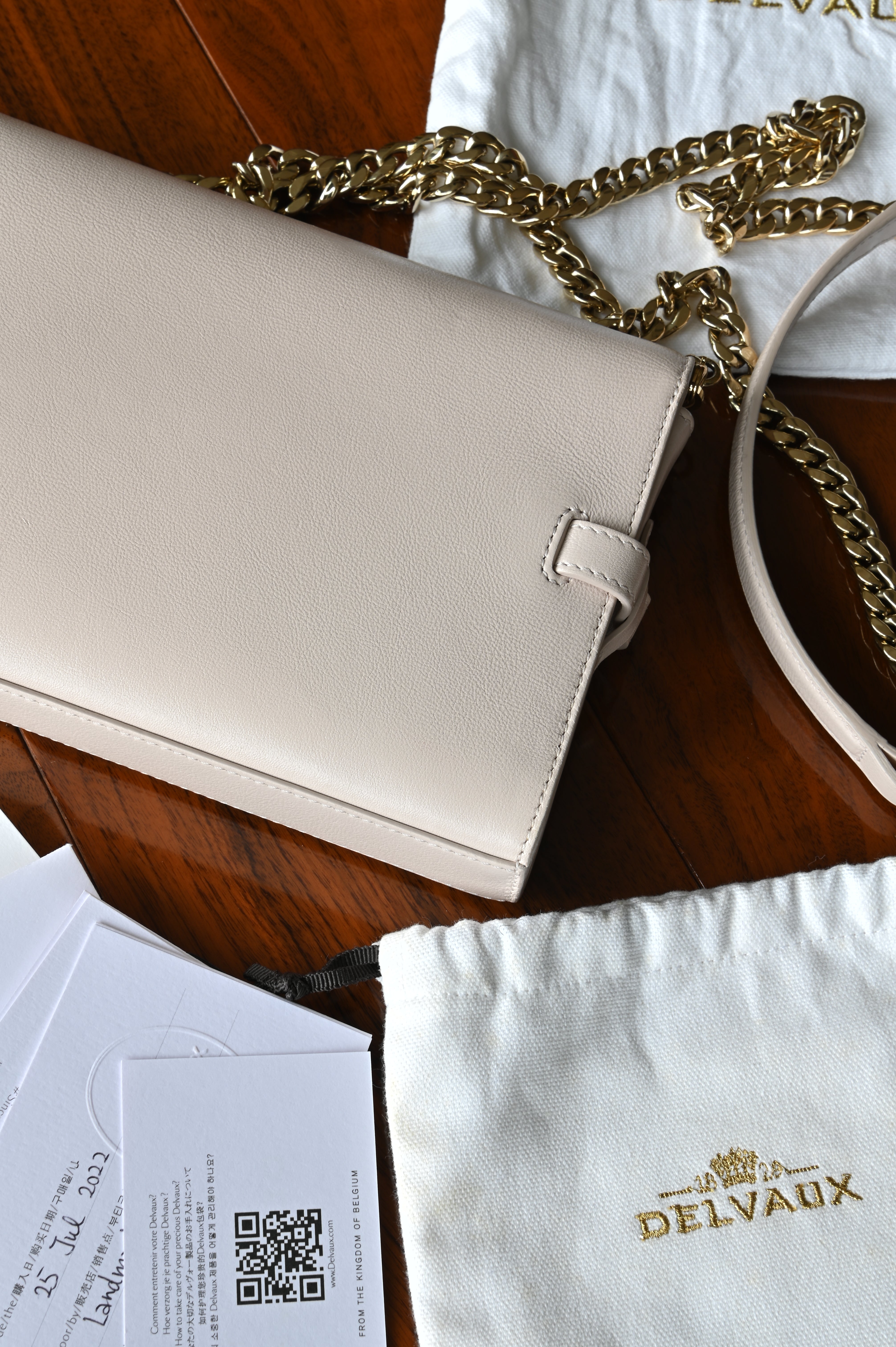 Delvaux Sesame Tempête Chain Shoulder Bag back one