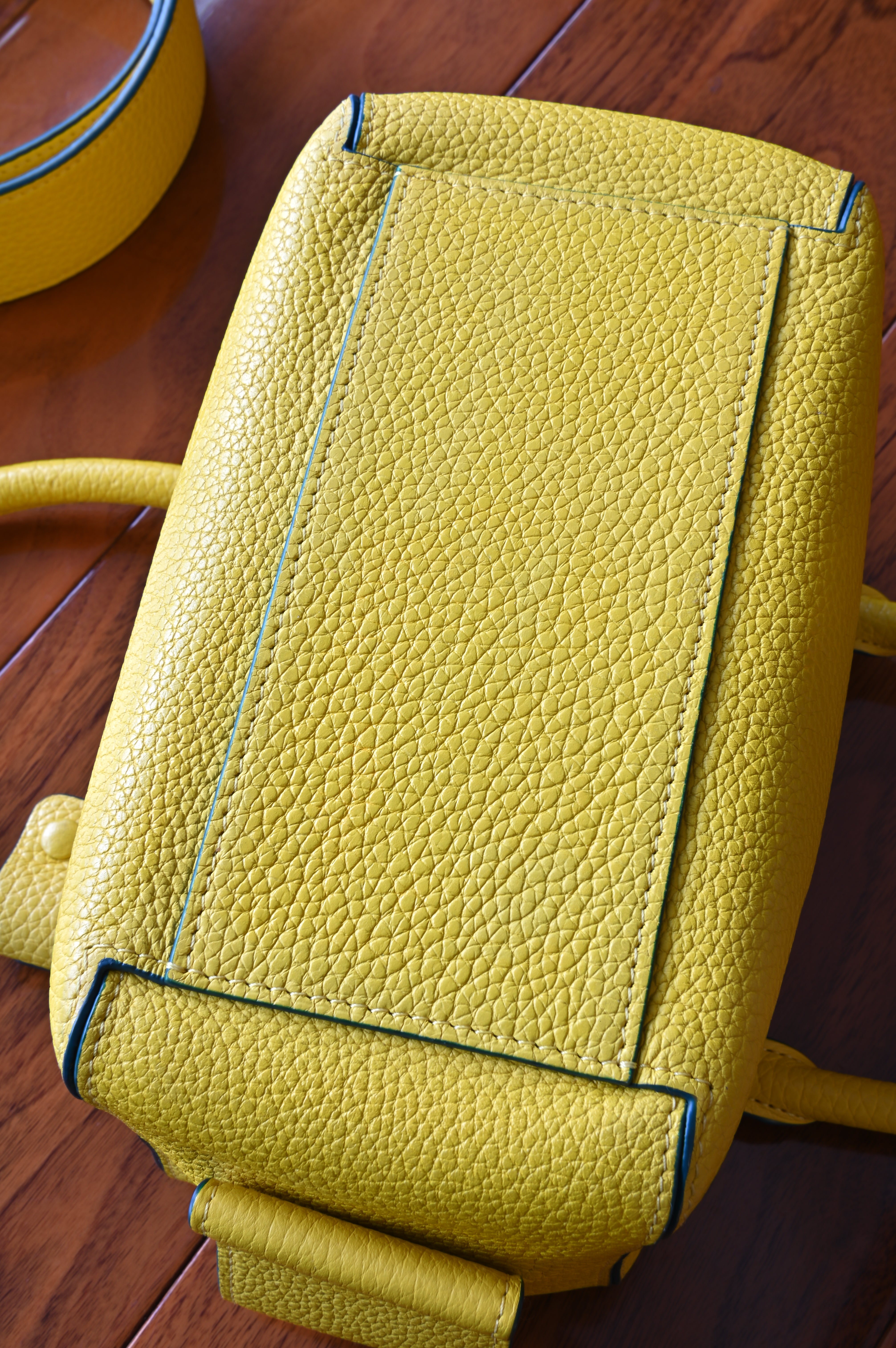 Delvaux Yellow Cool Box Nano Bag bottom